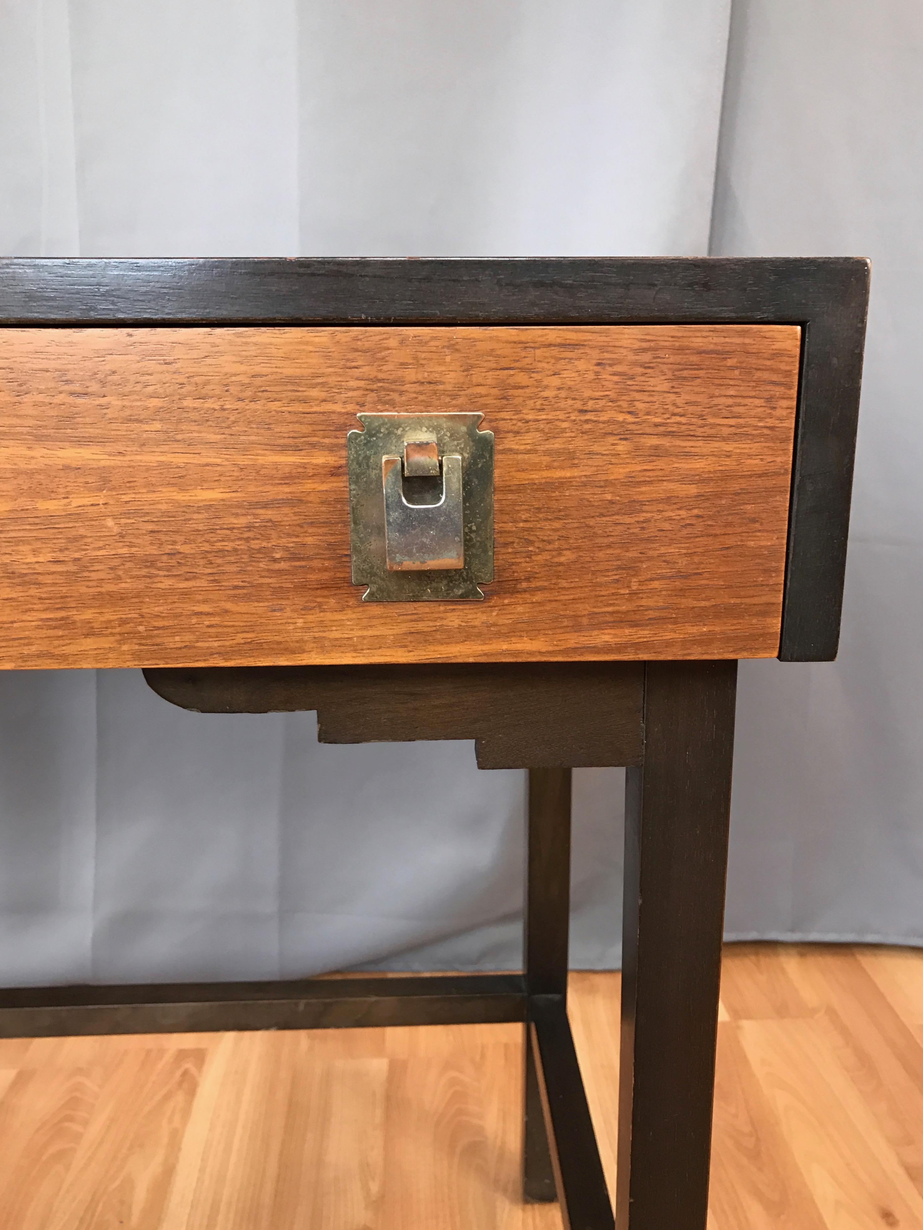 Mid-Century Modern Japanese Elm Vanity or Desk 7