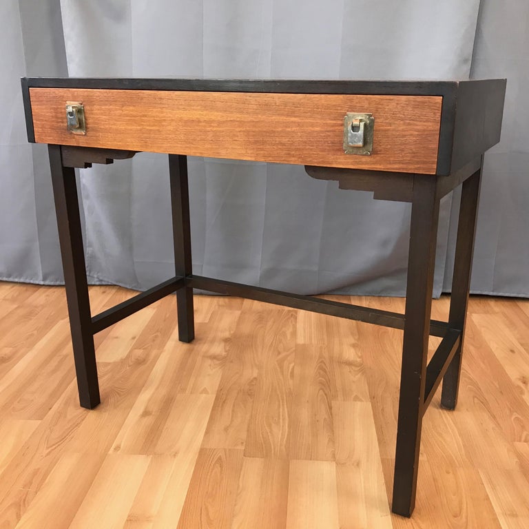 MidCentury Modern Japanese Elm Vanity or Desk at 1stDibs