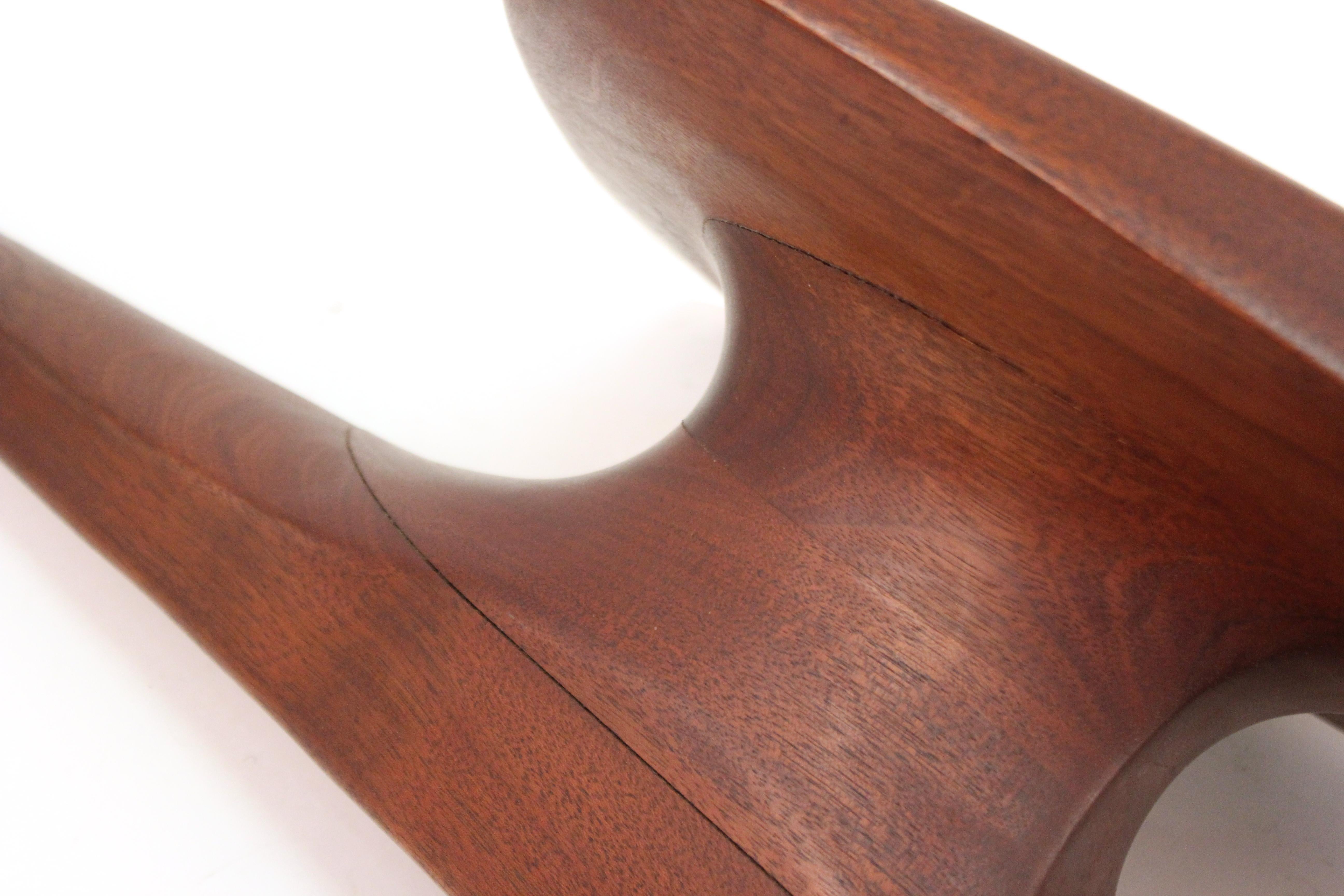 Mid-Century Modern Japanese Inspired Abstract Carved Teak Wood Sculpture 4