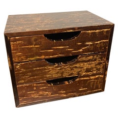 Mid Century Modern Japanese Lacquered Three Drawer Box
