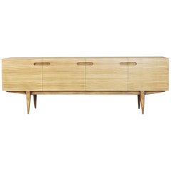 Mid-Century Modern Japanese Minimalist Ash and Oak Long Sideboard, 1960s