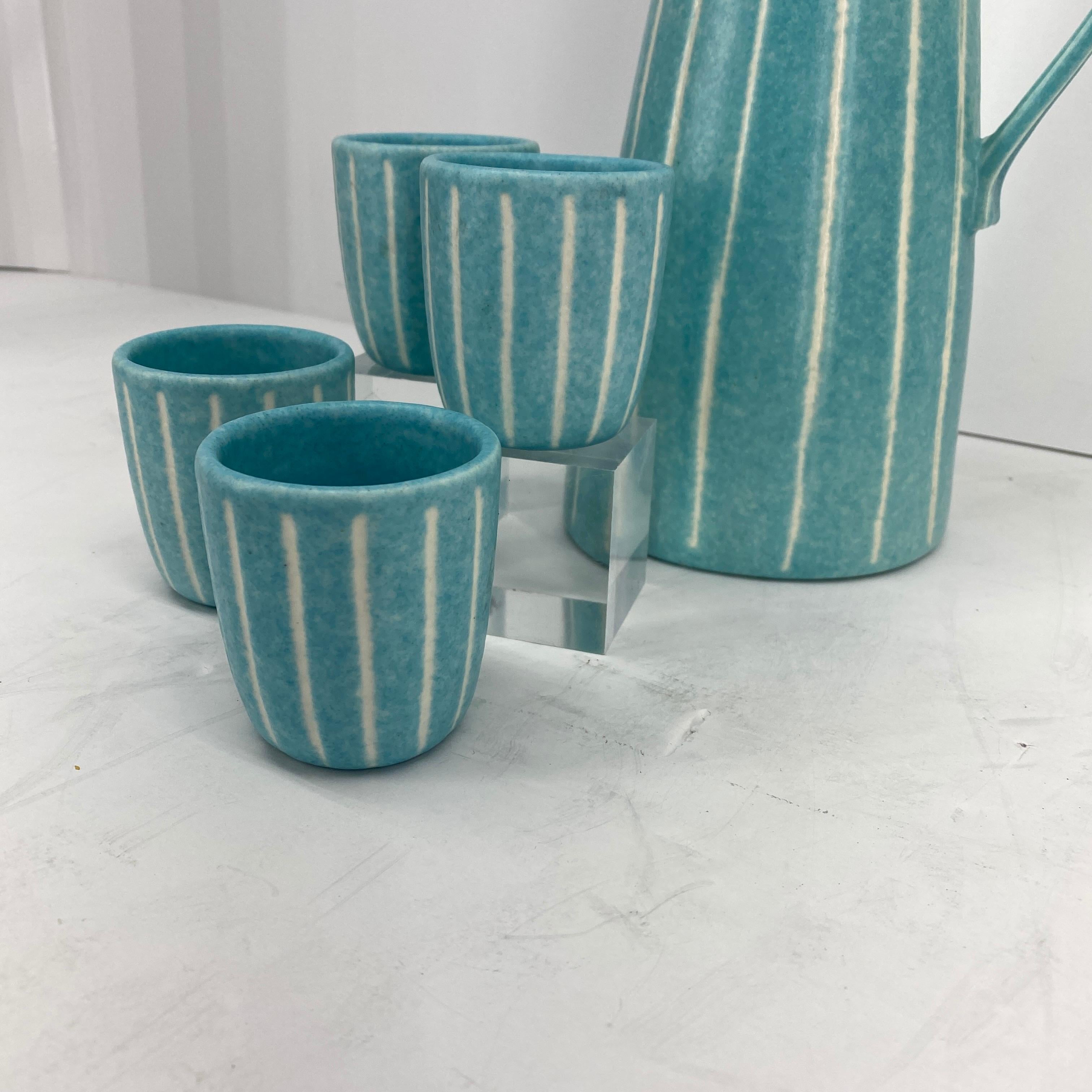 20th Century Mid-Century Modern Jaru of California Pitcher and Beaker/Cup Set
