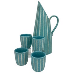 Mid-Century Modern Jaru of California Pitcher and Beaker/Cup Set