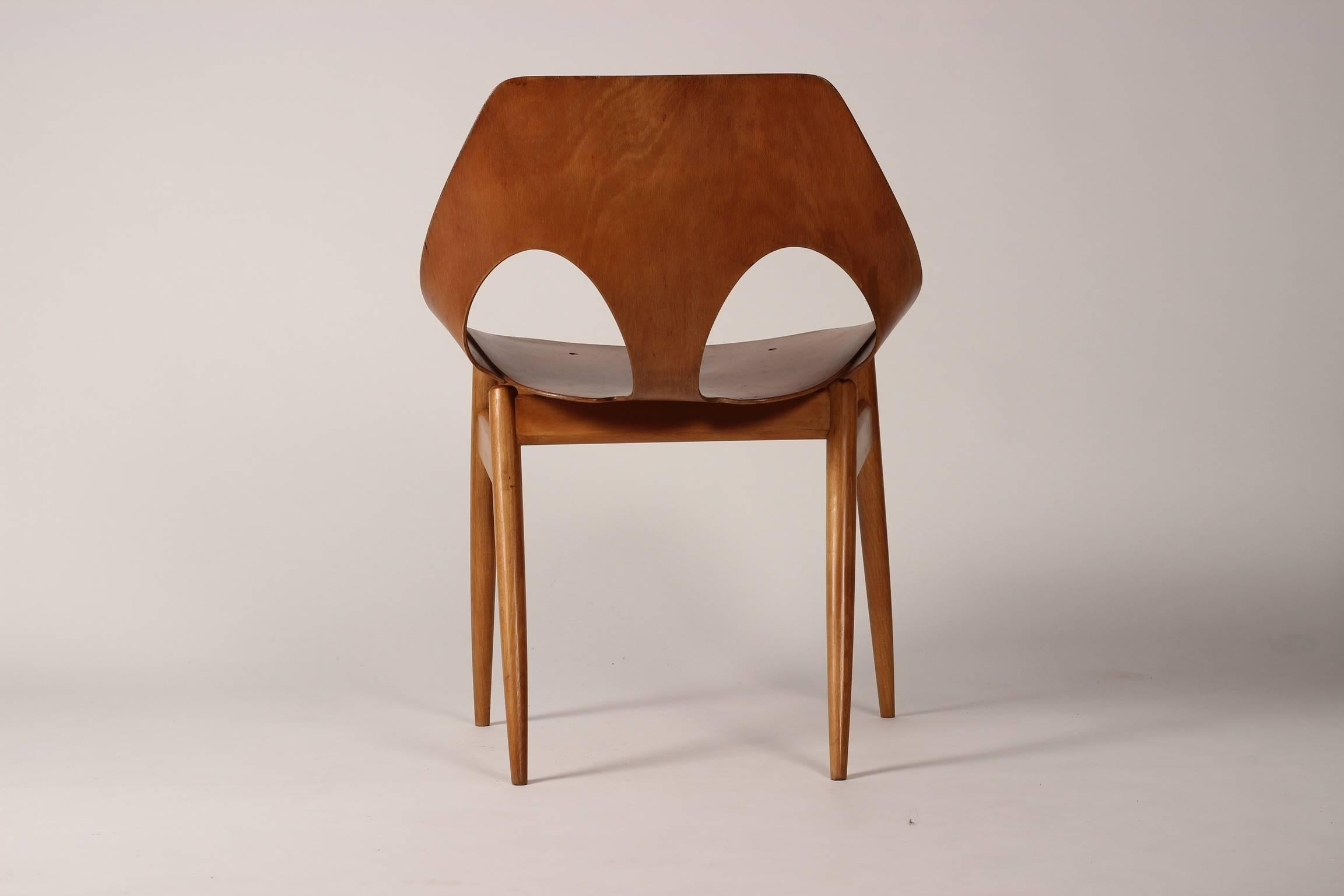Held in the V&A collection in South Kensington London and featured in its recent show plywood: Material of the modern world, this lightweight, stackable, chair with gently tapering, splayed wooden legs are typical of the language of Danish designers
