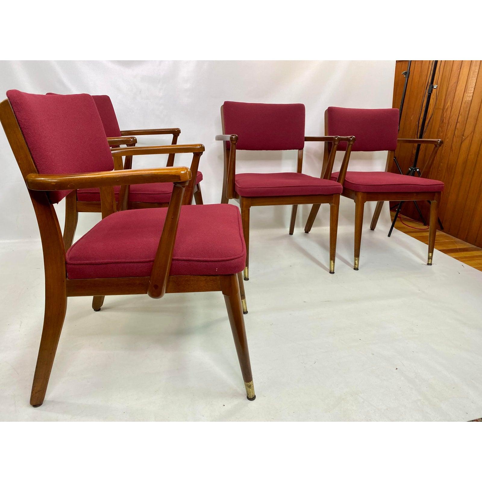 Mid-Century Modern Jasper Chair Co walnut arm chair’s - Set of 4.