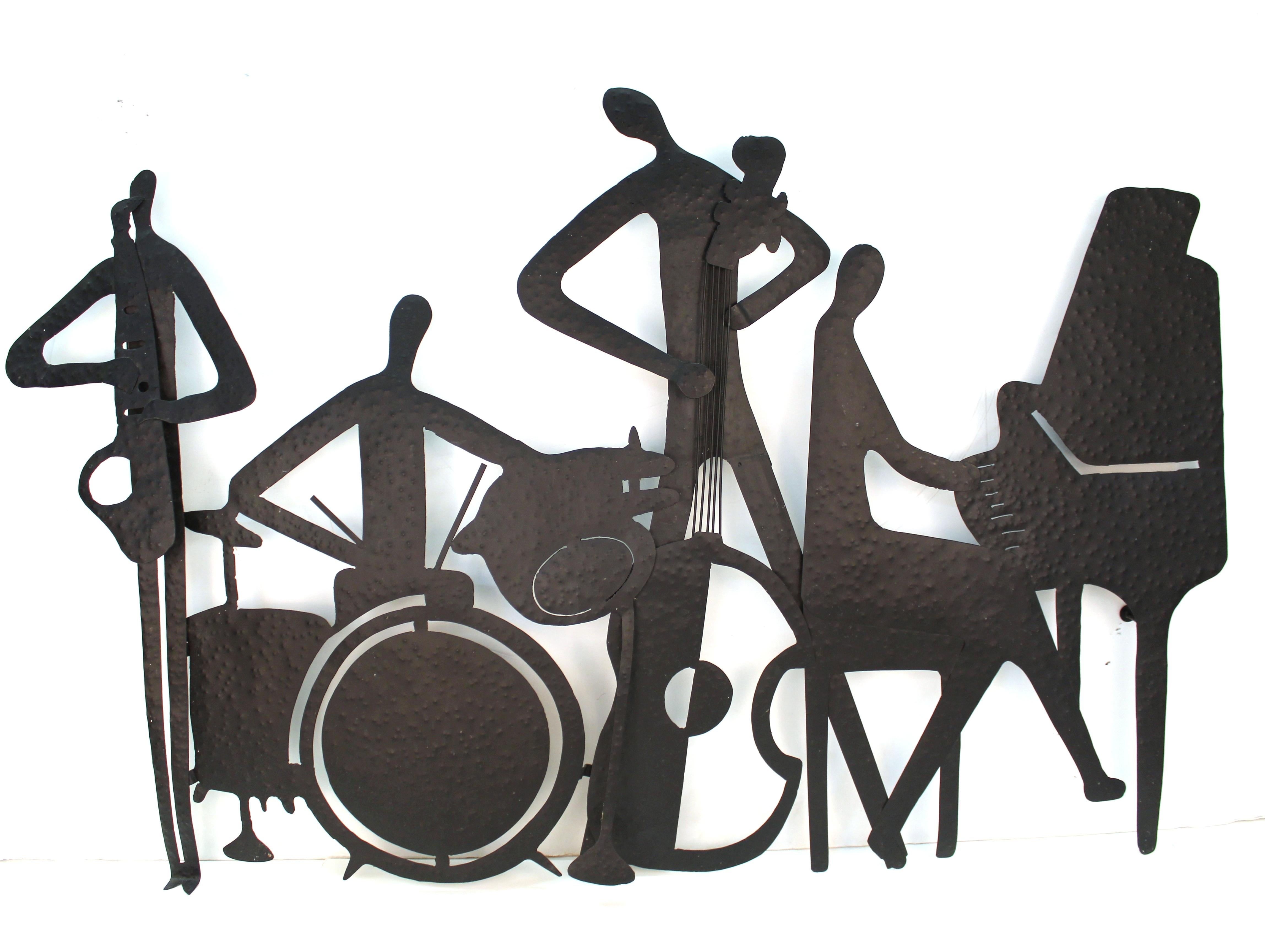 MidCentury Modern Jazz Musicians Metal Wall Sculpture at 1stDibs