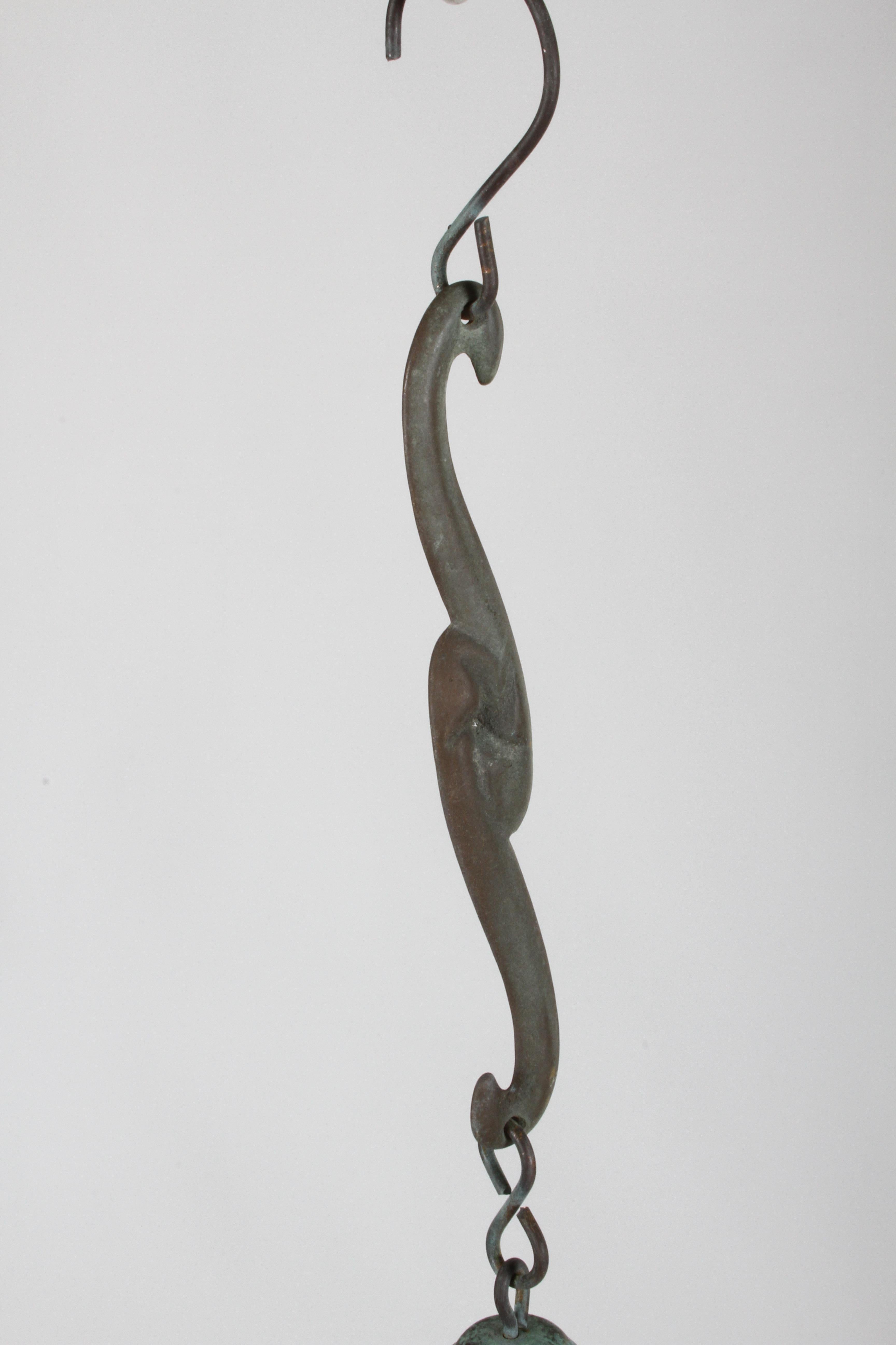 Mid-Century Modern Jeff Cross Brutalist Bronze Sculptural Wind Chime or Bell 1