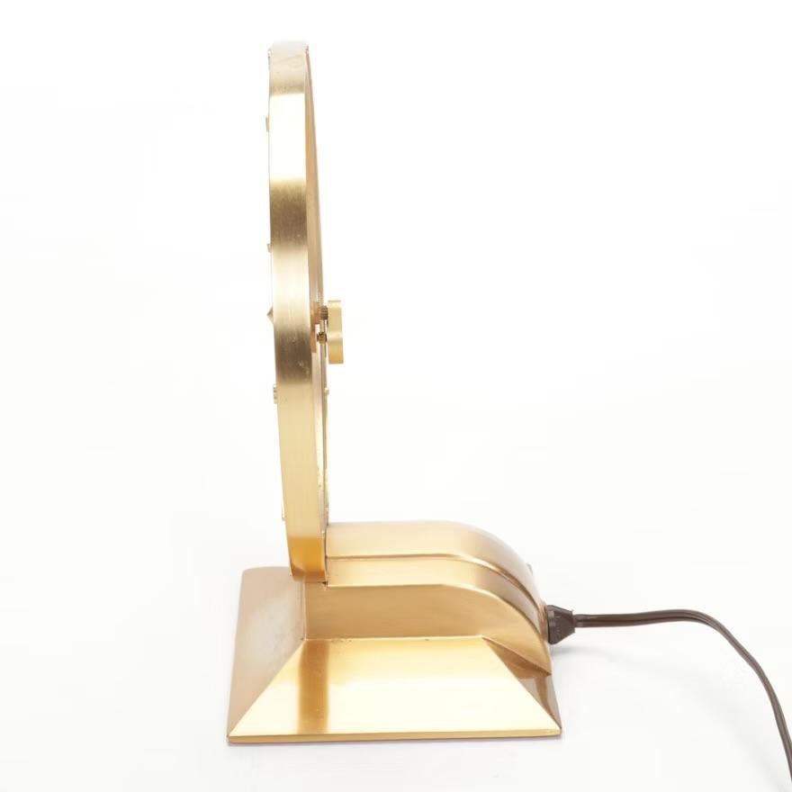 Brushed Mid-Century Modern Jefferson “Golden Hour Ghost Clock” Brass Clock
