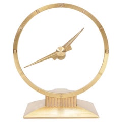 Mid-Century Modern Jefferson “Golden Hour Ghost Clock” Brass Clock