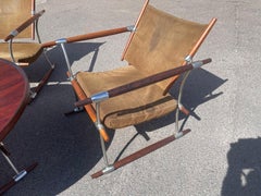 Mid-Century Modern Jens Quistgaard Lounge Chairs  "Stokke"  and round Table