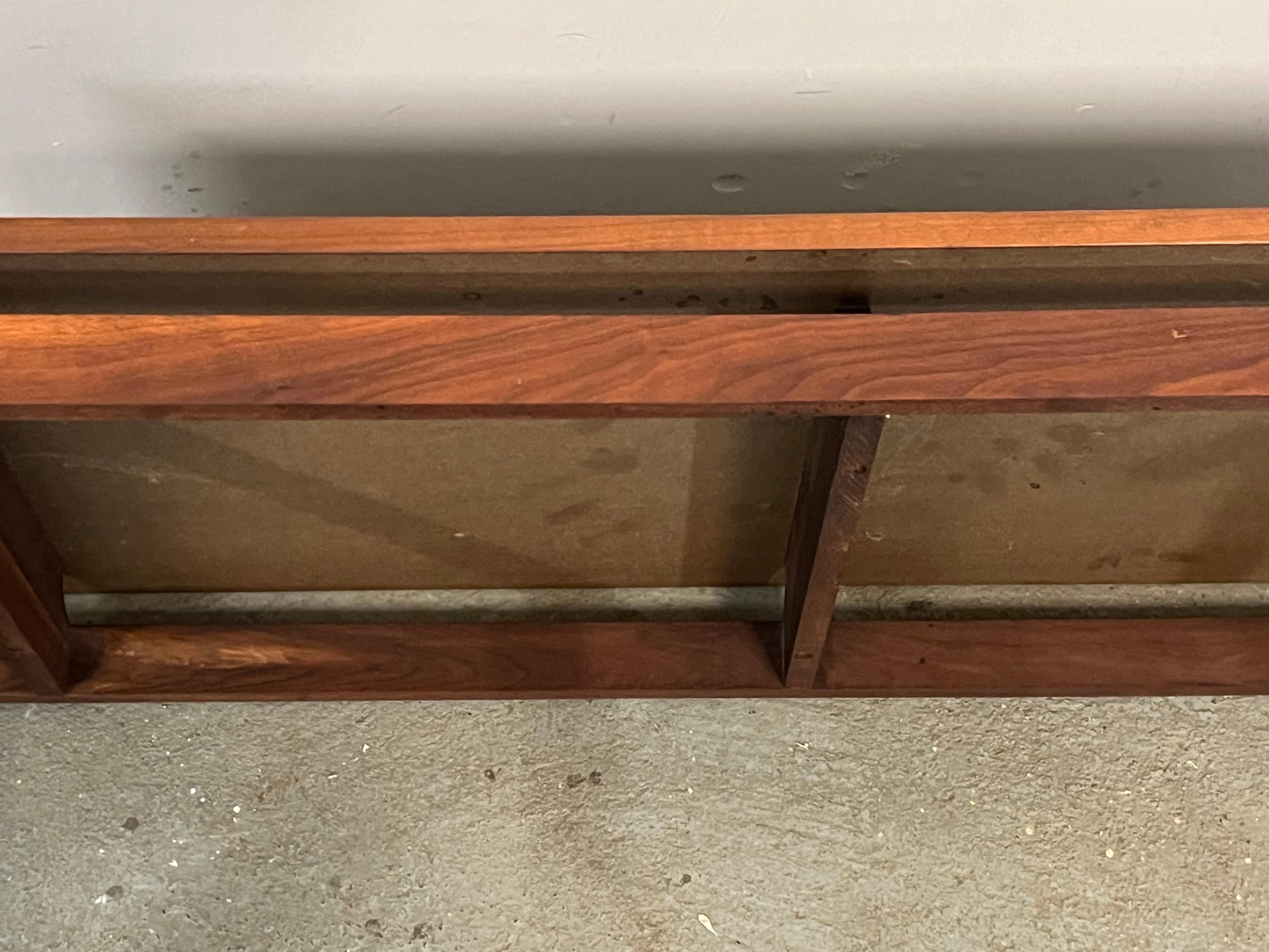 Mid Century  Modern Jens Risom Floating Top Walnut Bench/Table For Sale 5