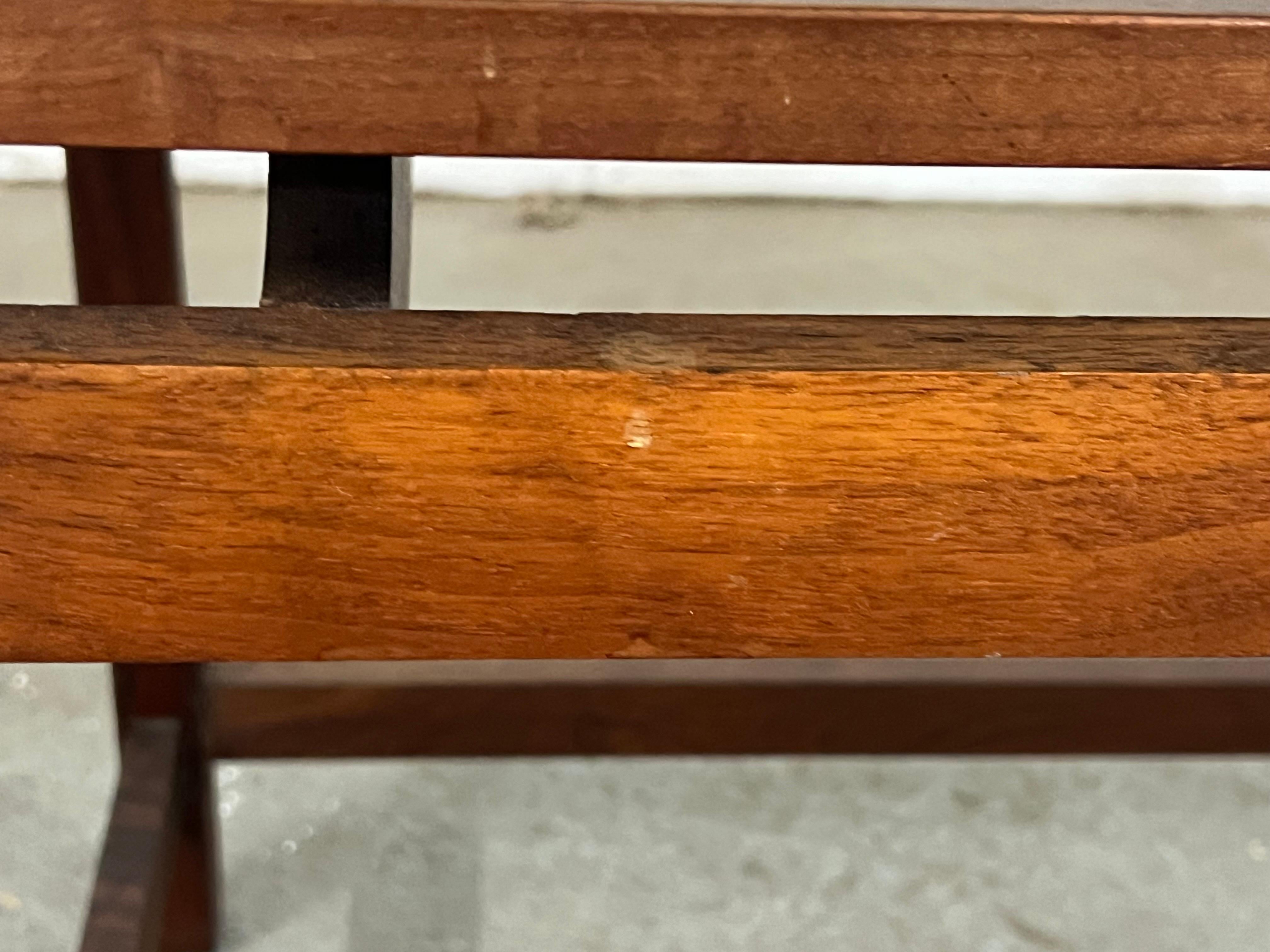 Mid Century  Modern Jens Risom Floating Top Walnut Bench/Table For Sale 6