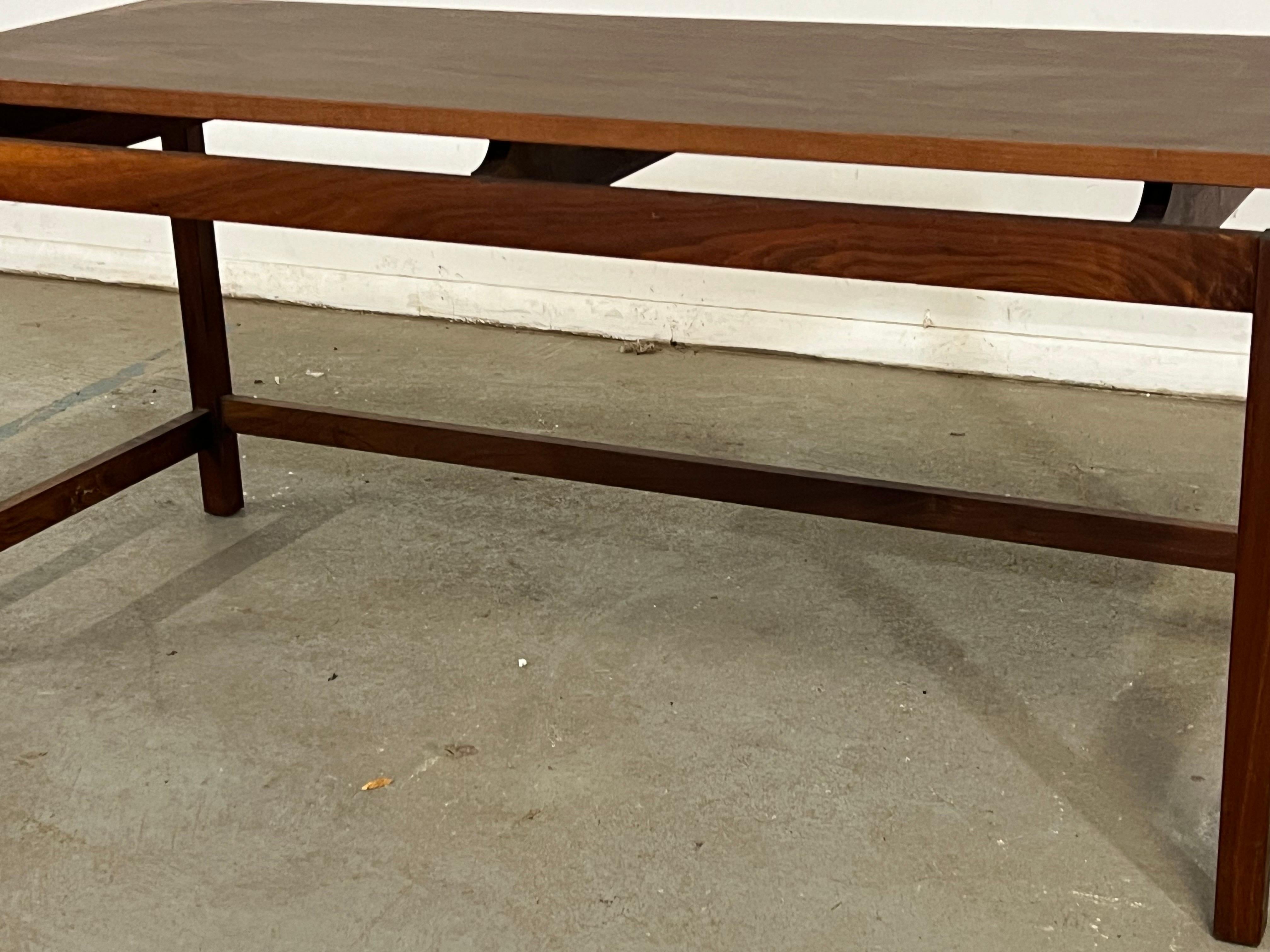 Mid Century  Modern Jens Risom Floating Top Walnut Bench/Table For Sale 2