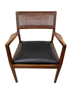 Mid-Century Modern Jens Risom "Playboy" Walnut & Cane Dining Chairs - Set of 6