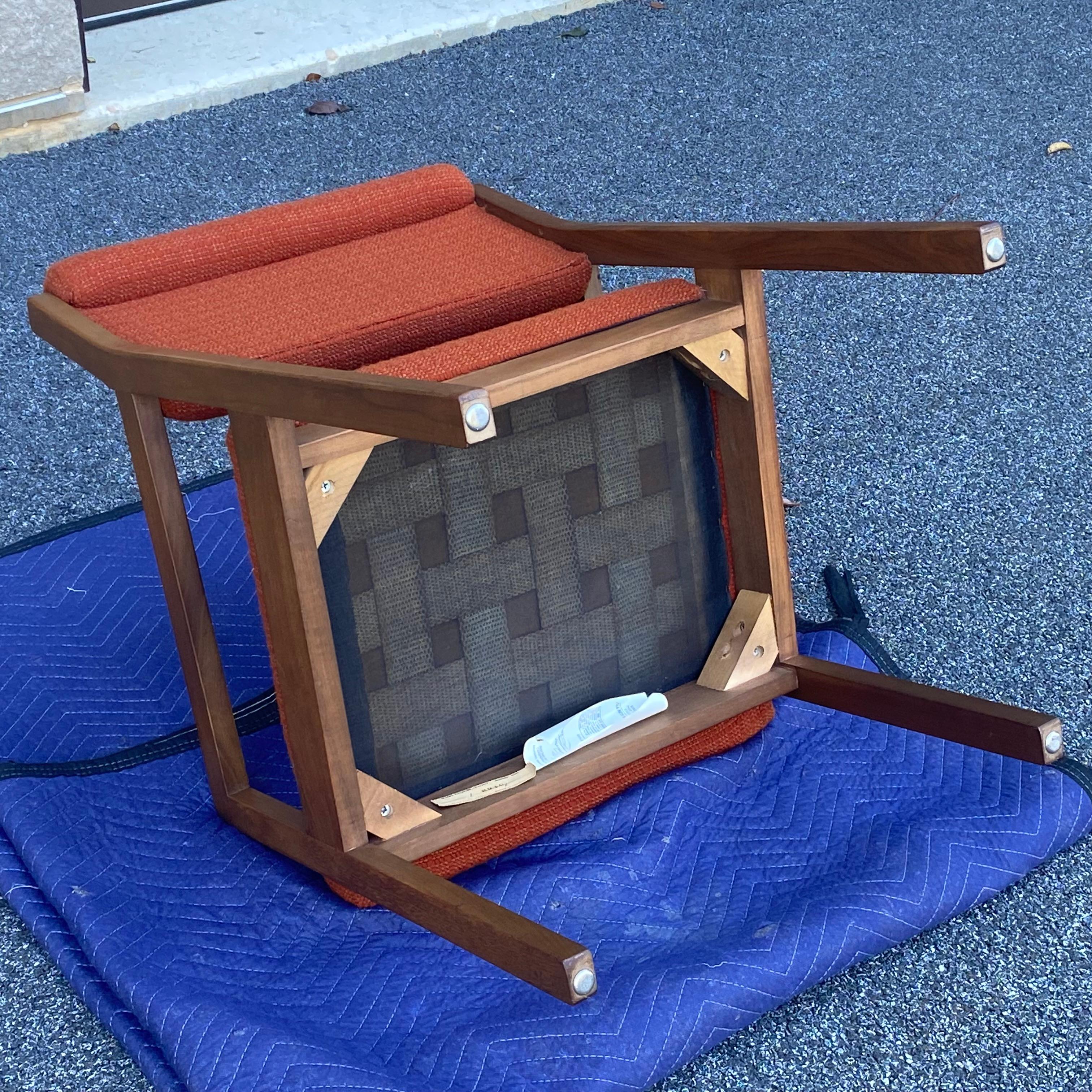 Mid-Century Modern Jens Risom Risom/Marble Corporation Walnut Armchair For Sale 8