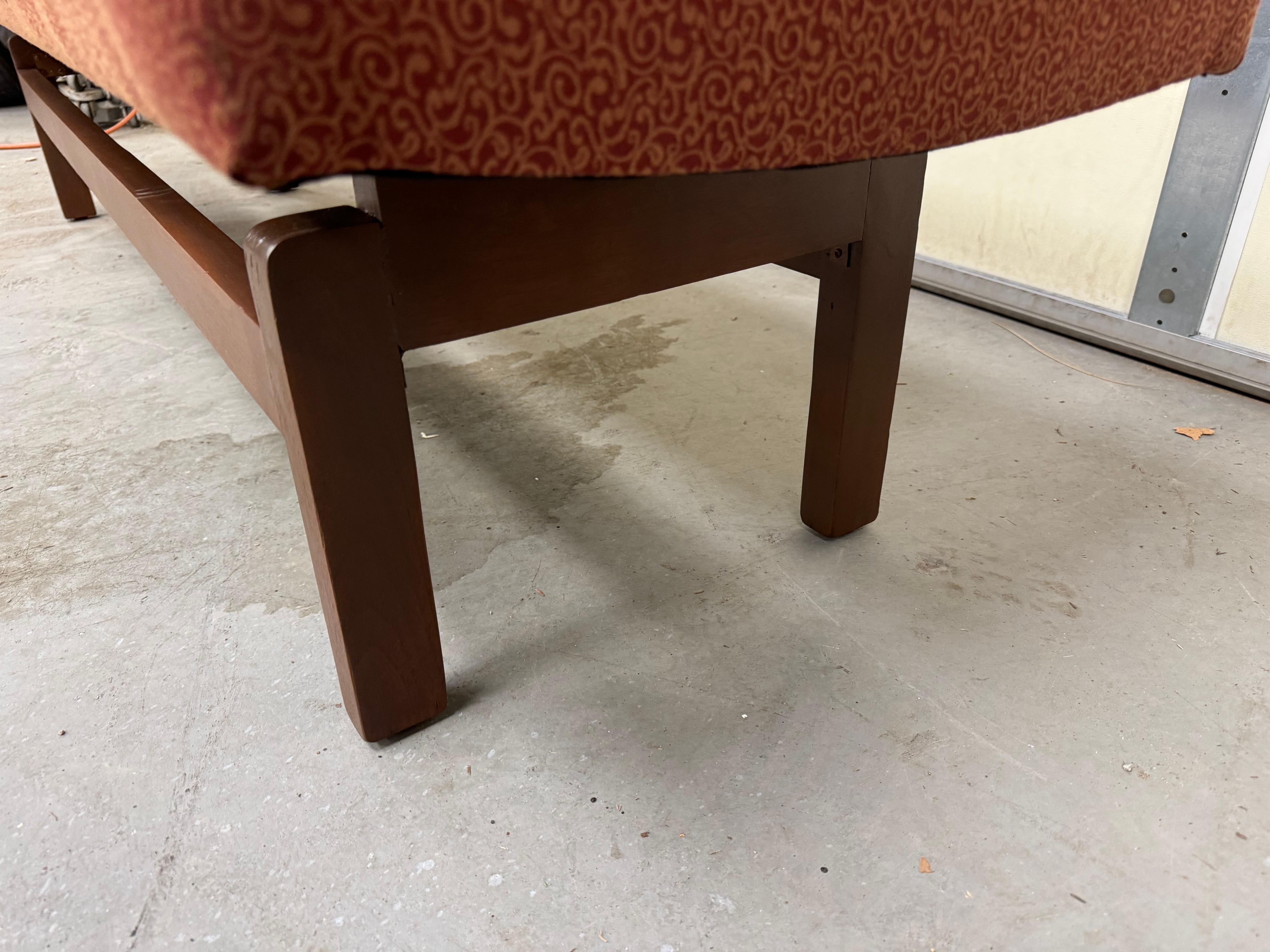 Walnut Mid-Century Modern Jens Risom Style Floating Top Elongated 72