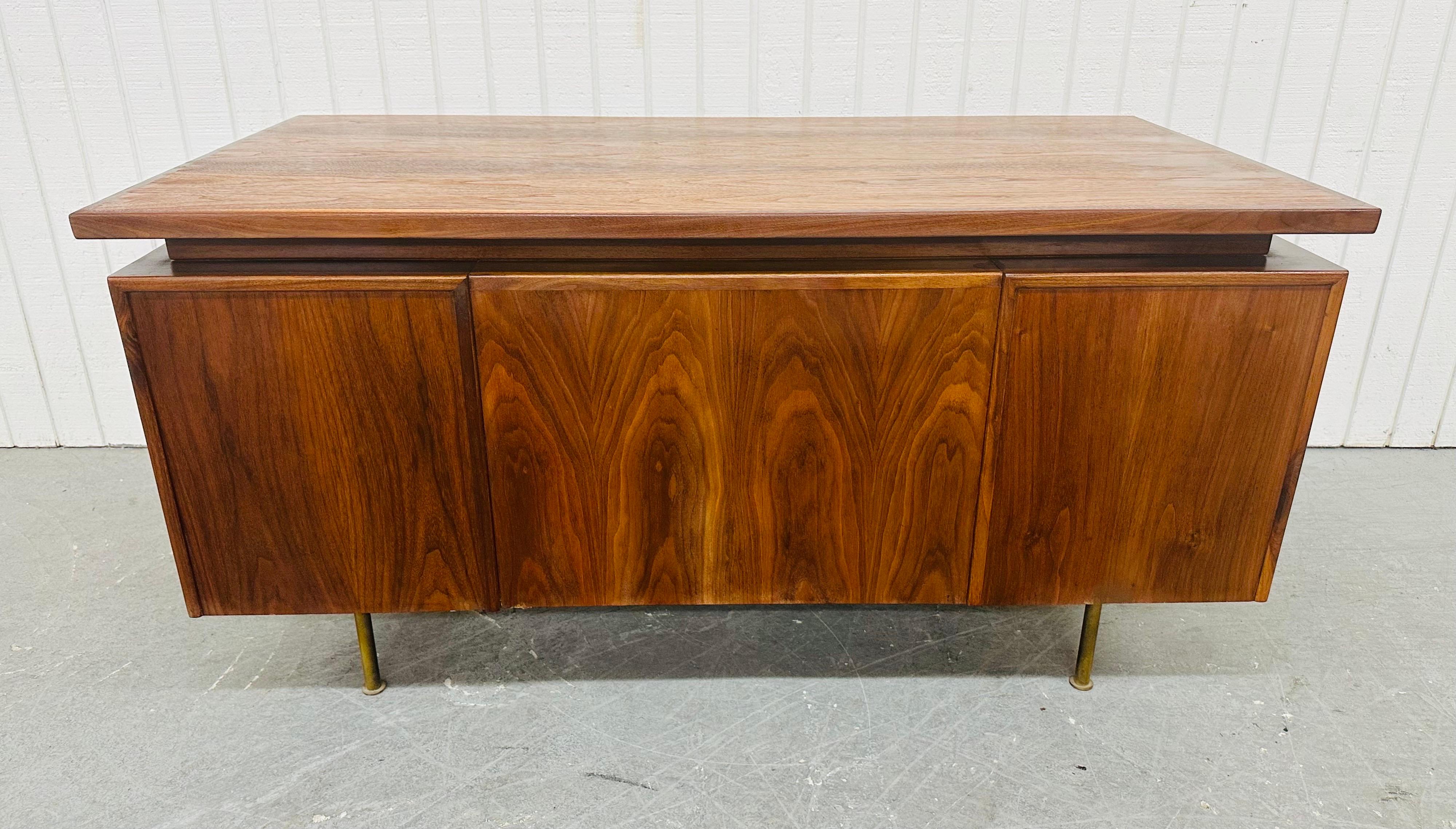 Mid-Century Modern Jens Risom Style Walnut Executive Desk 4