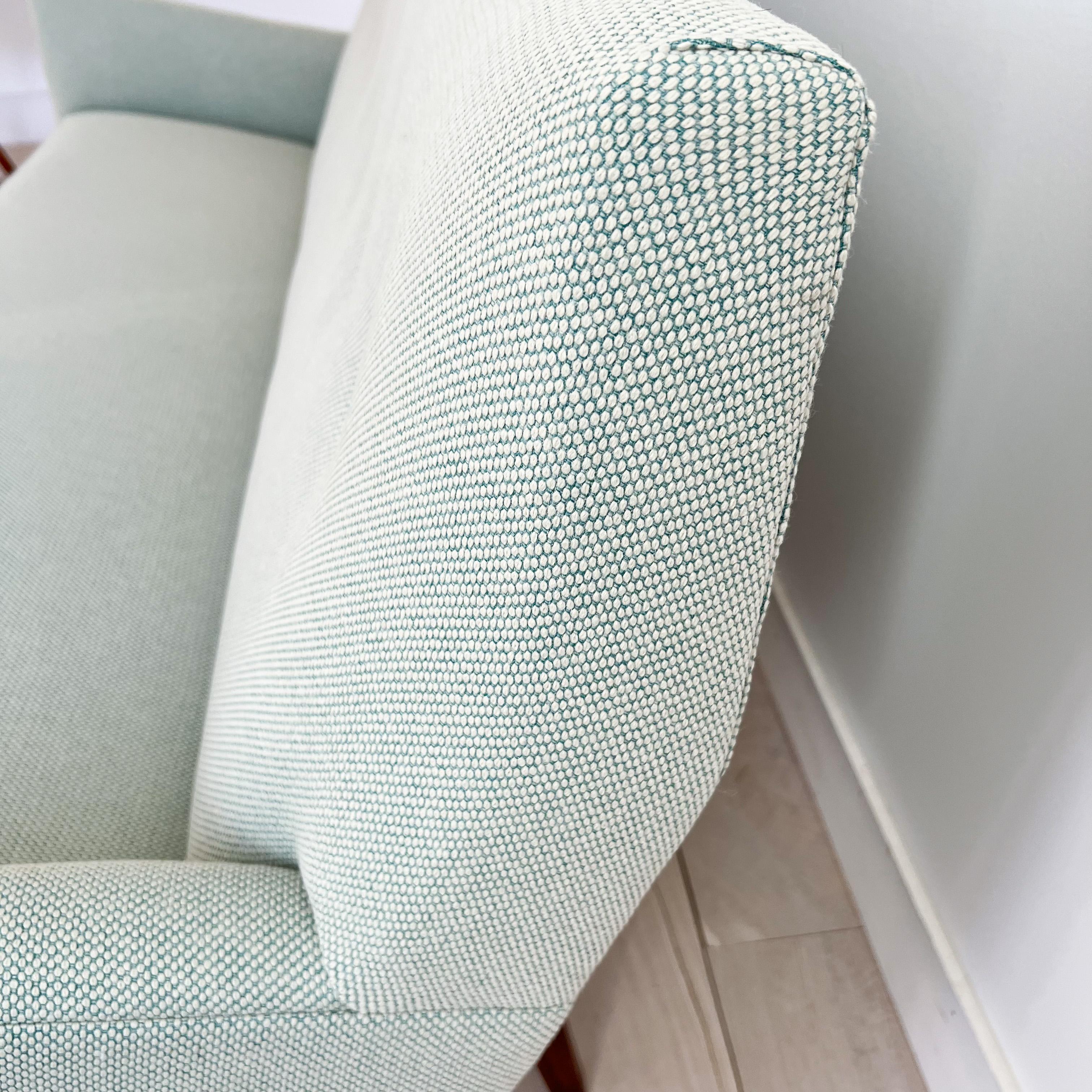 Mid-Century Modern Jens Risom U150 Sofa w/ New Mint Green Upholstery 4