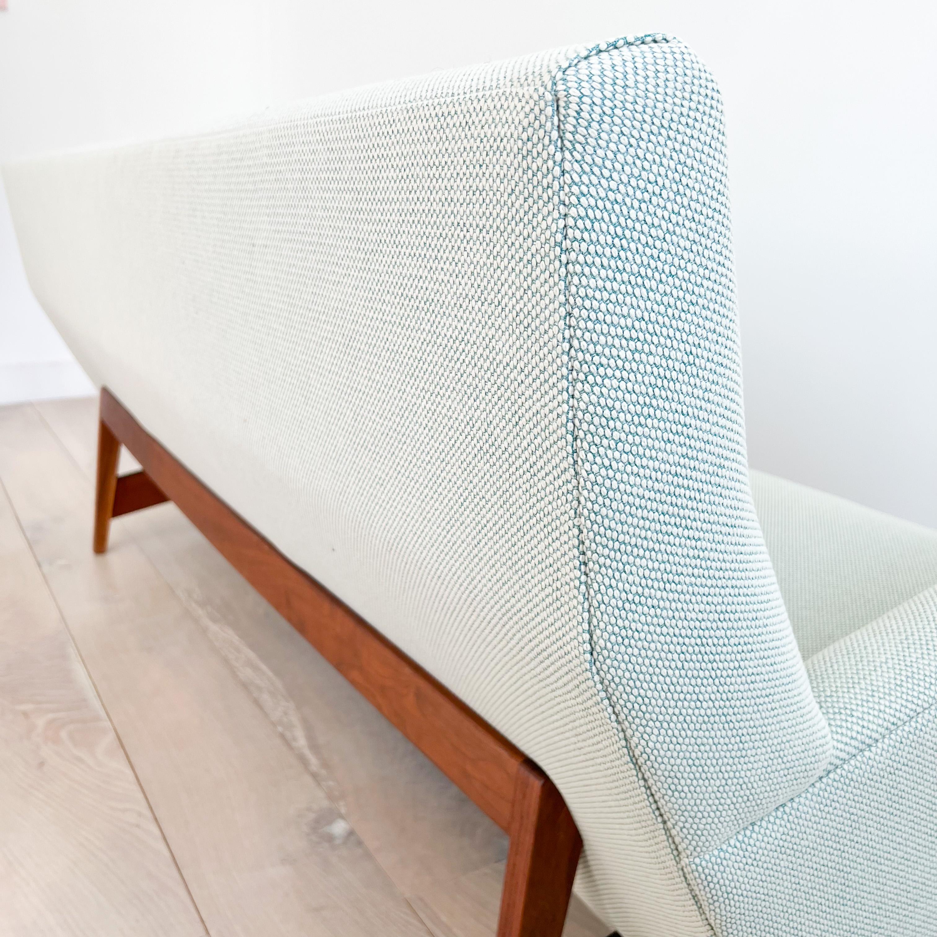 Mid-Century Modern Jens Risom U150 Sofa w/ New Mint Green Upholstery 14