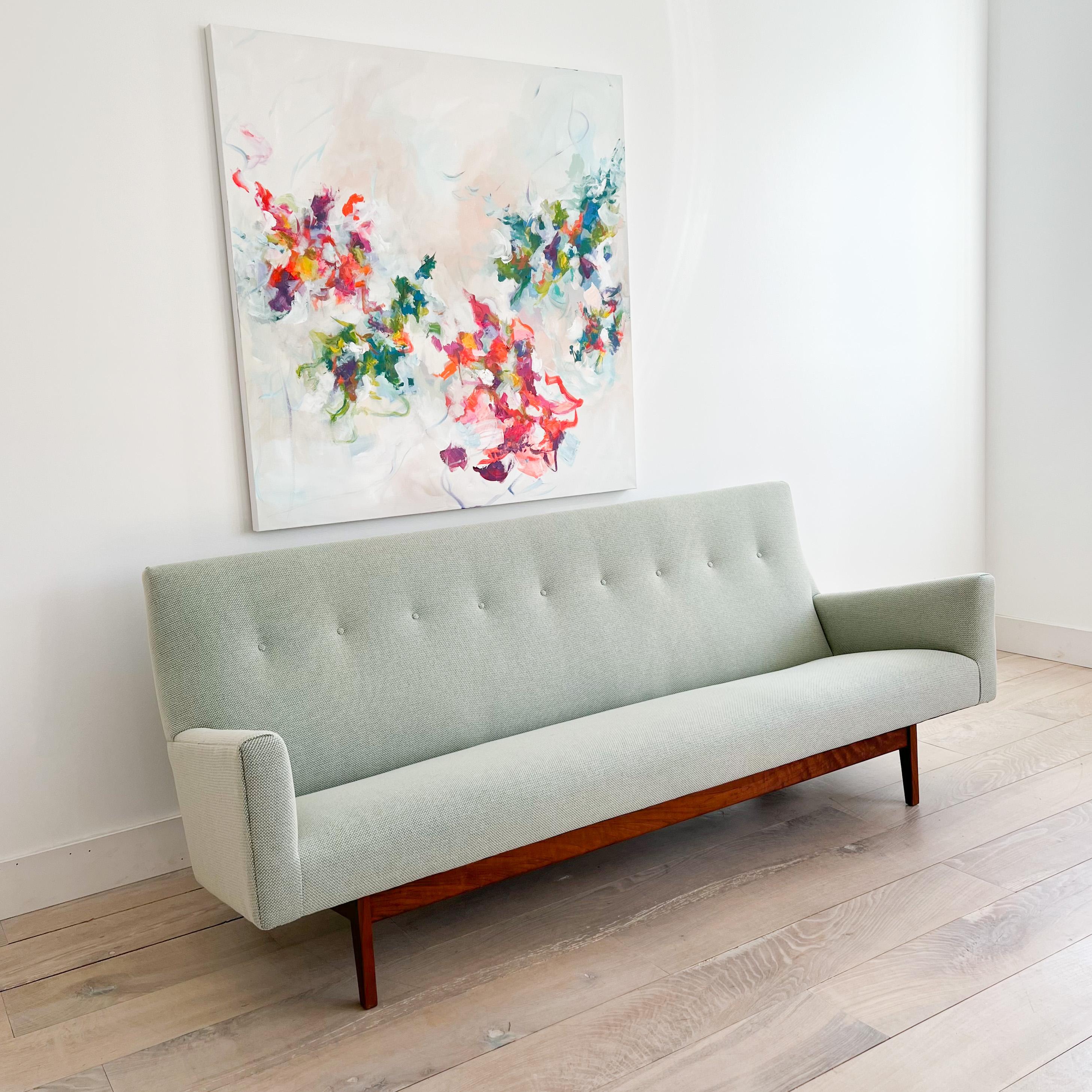 Mid-20th Century Mid-Century Modern Jens Risom U150 Sofa w/ New Mint Green Upholstery