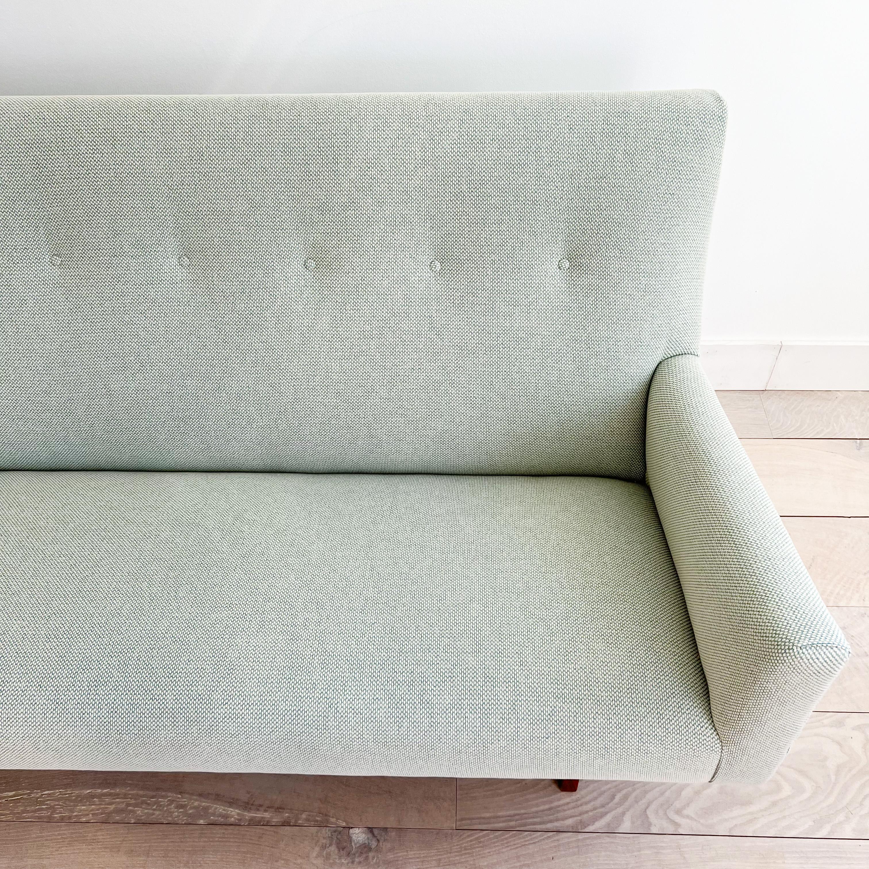 Mid-Century Modern Jens Risom U150 Sofa w/ New Mint Green Upholstery 2