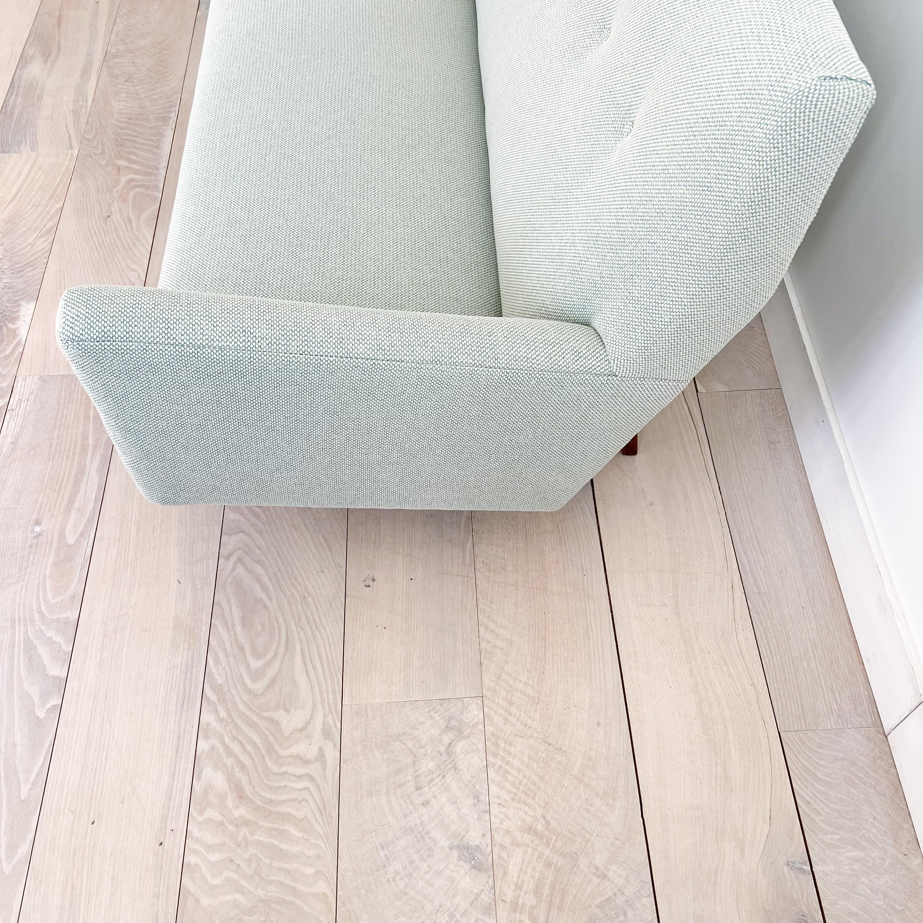Mid-Century Modern Jens Risom U150 Sofa w/ New Mint Green Upholstery 3