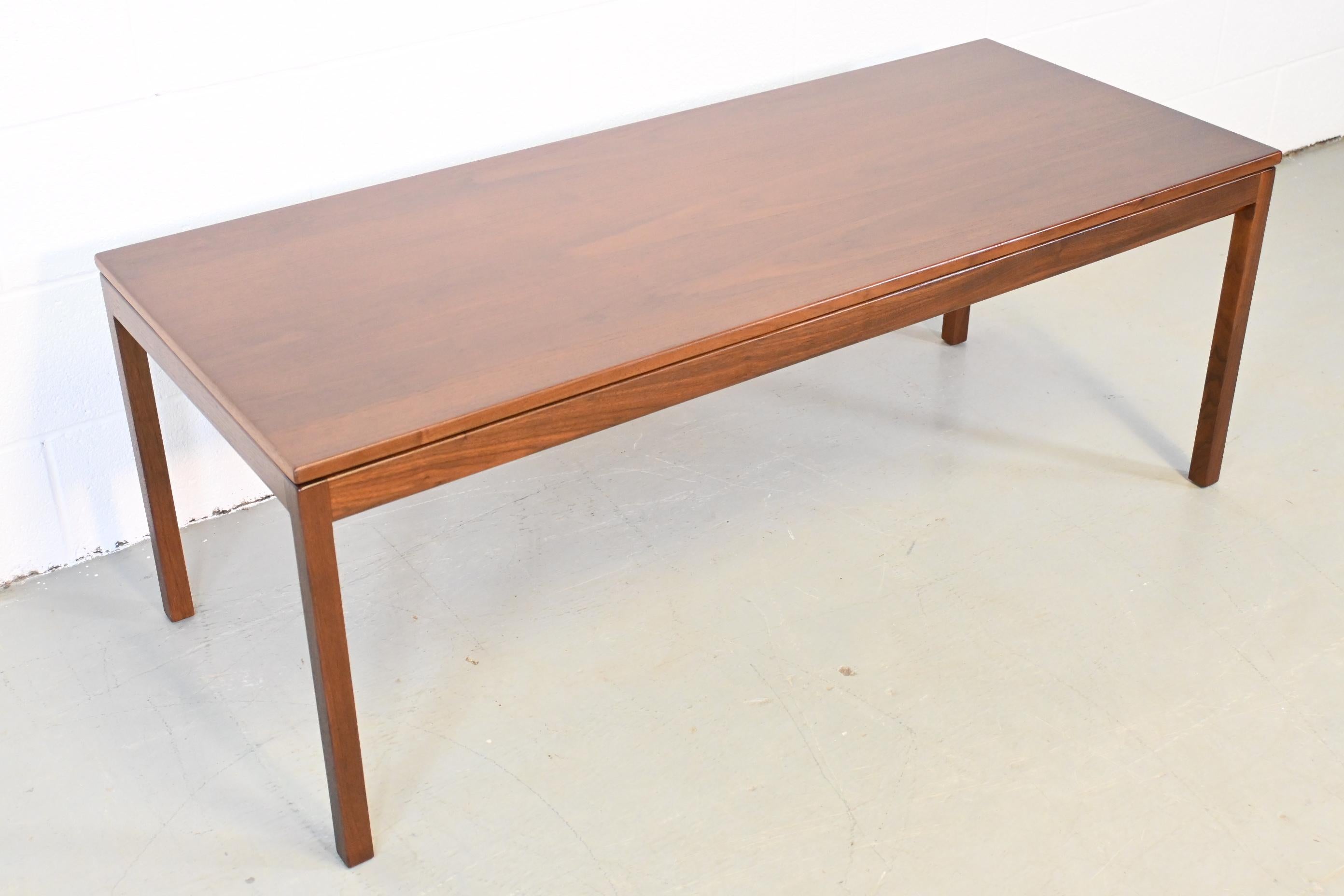 Lacquered Mid-Century Modern Jens Risom Walnut Coffee Table