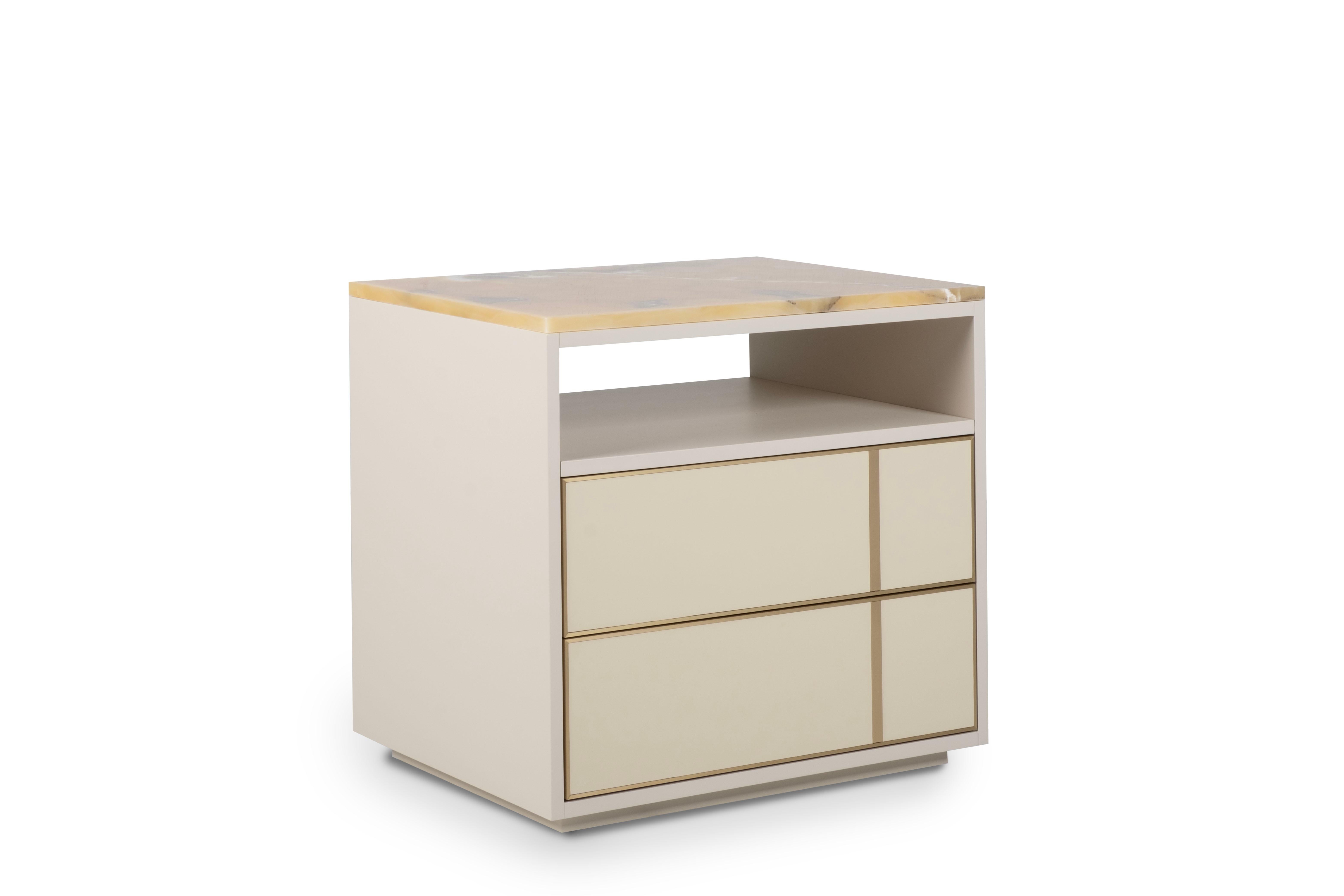 Modernité du milieu du siècle Jensen Ensemble 2 tables de nuit Tables de chevet, Onyx, Greenapple Neuf - En vente à Lisboa, PT