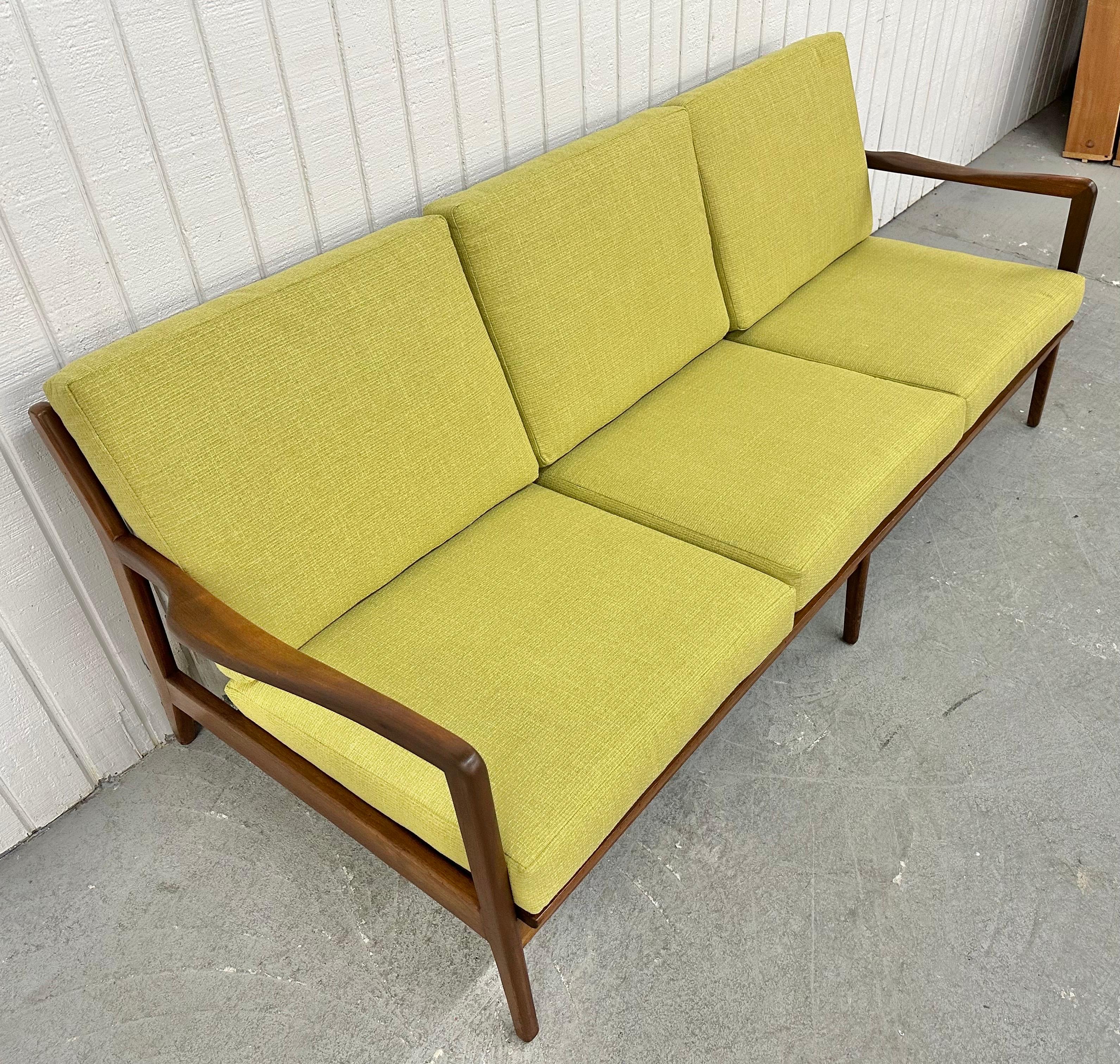 Danish Mid-Century Modern Jensen Style Walnut Frame Sofa For Sale
