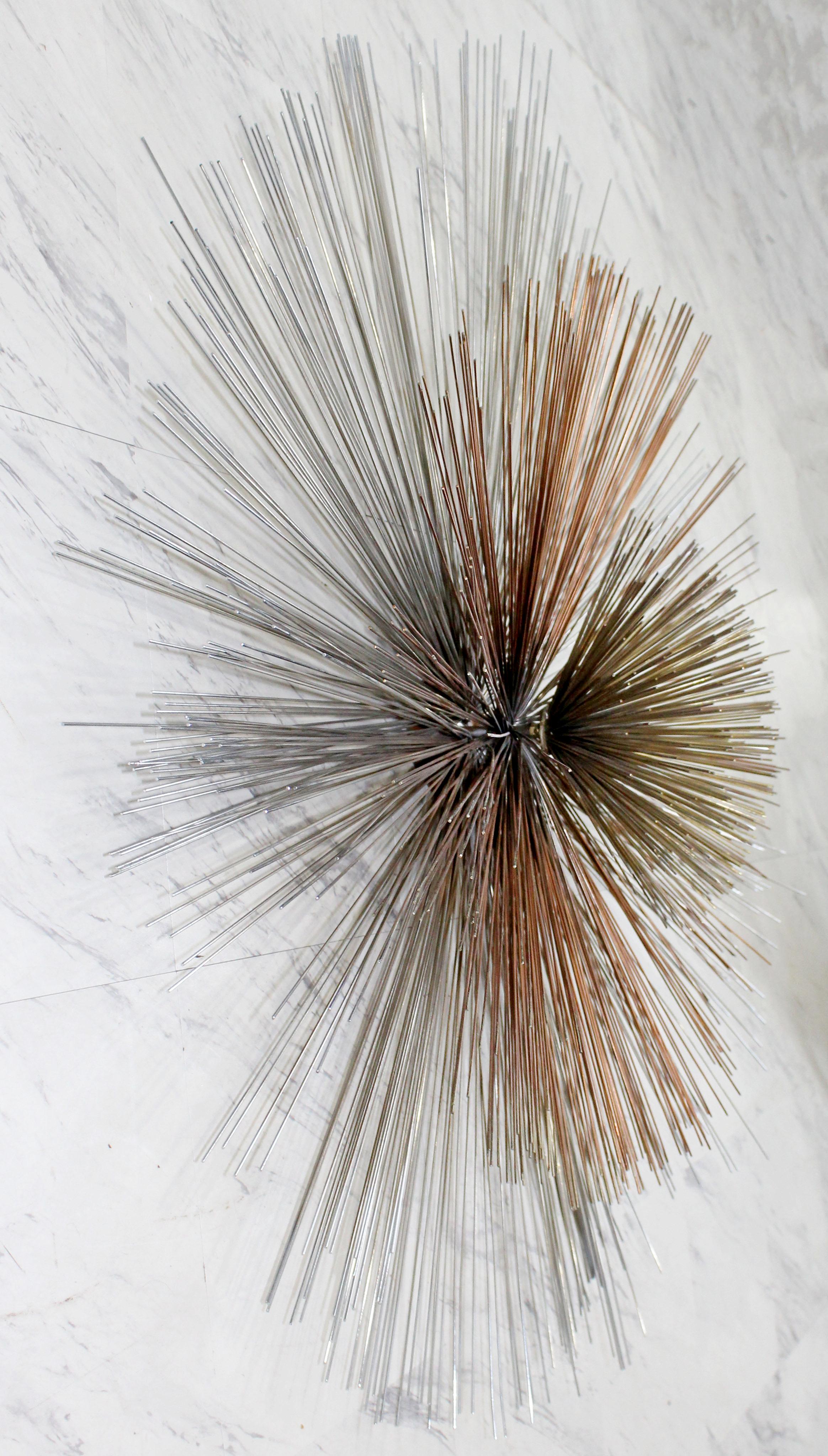 Late 20th Century Mid-Century Modern Jere Copper Metal Large Wall Art Sculpture Starburst, 1970s