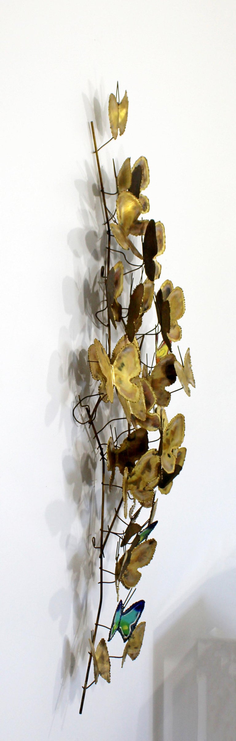 Mid-Century Modern Jere Enameled Brass Butterfly Wall Sculpture