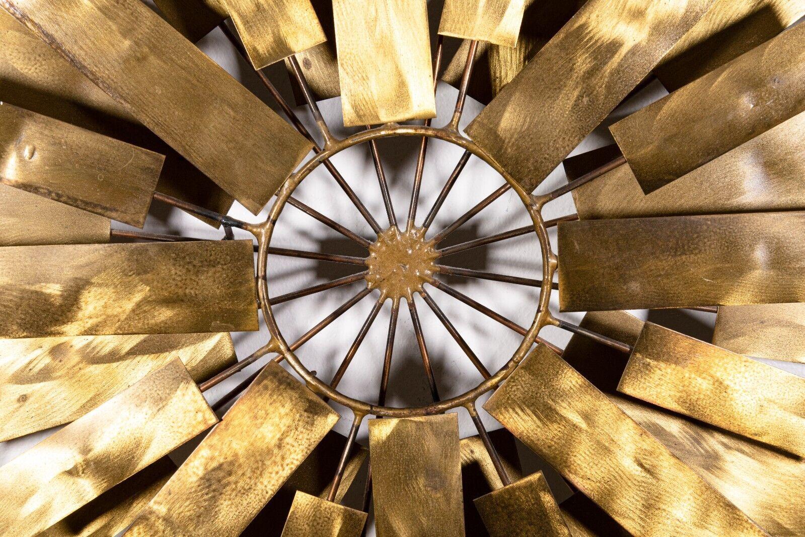 Mid-Century Modern Jere Style Brass Sunburst Brutalist Wall Sculpture In Good Condition In Keego Harbor, MI