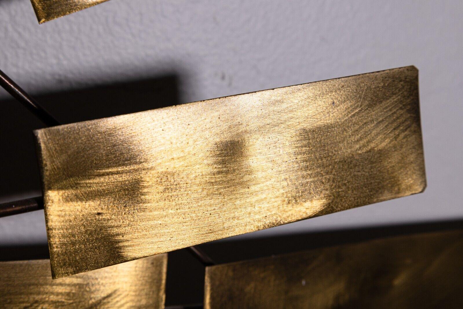 Mid-Century Modern Jere Style Brass Sunburst Brutalist Wall Sculpture 2