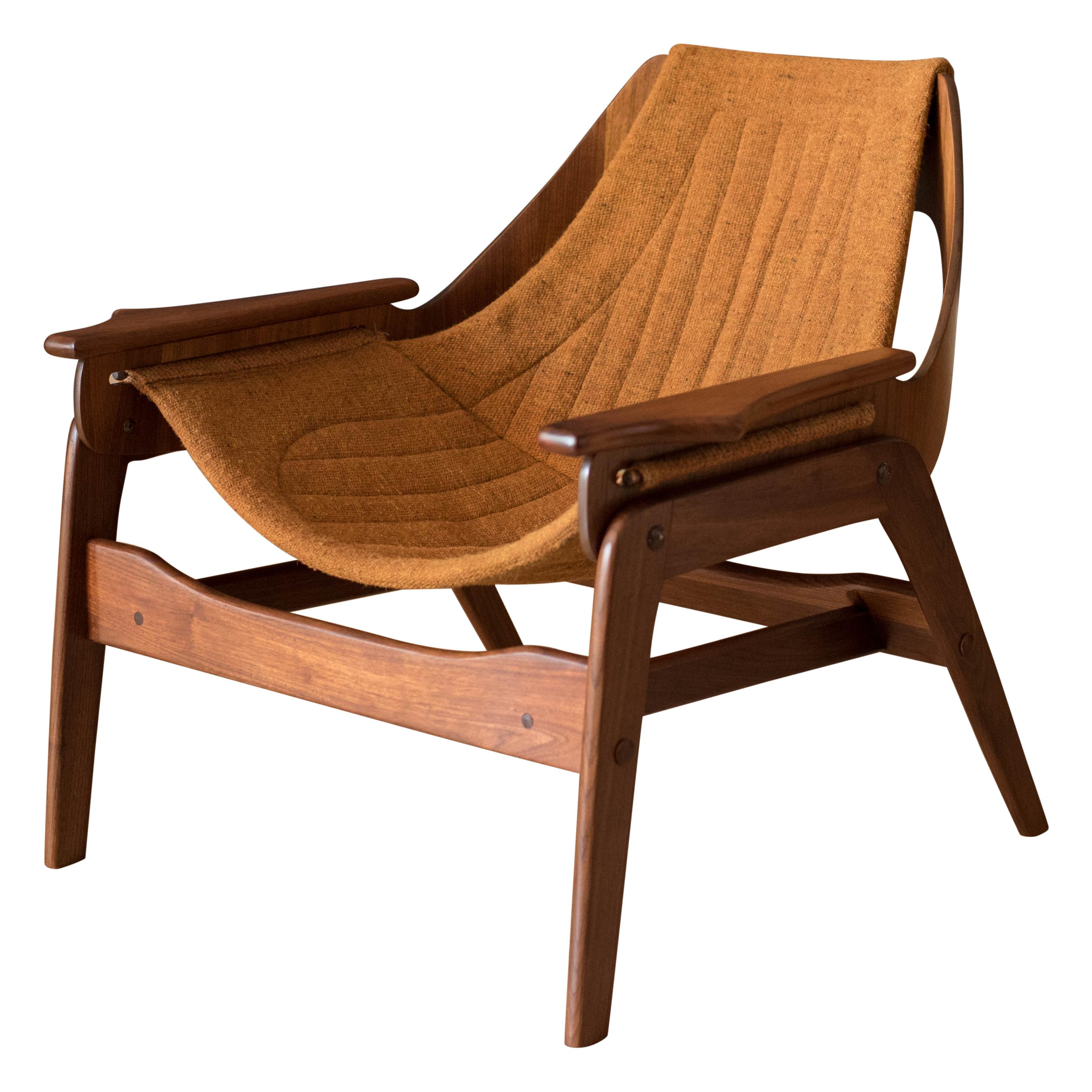 MidCentury Modern Jerry Johnson Walnut Lounge Chair at 1stDibs