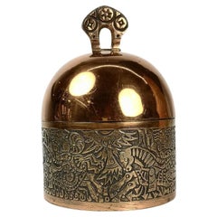 Mid-century modern jewellery box with copper lid, 1960's (50212)