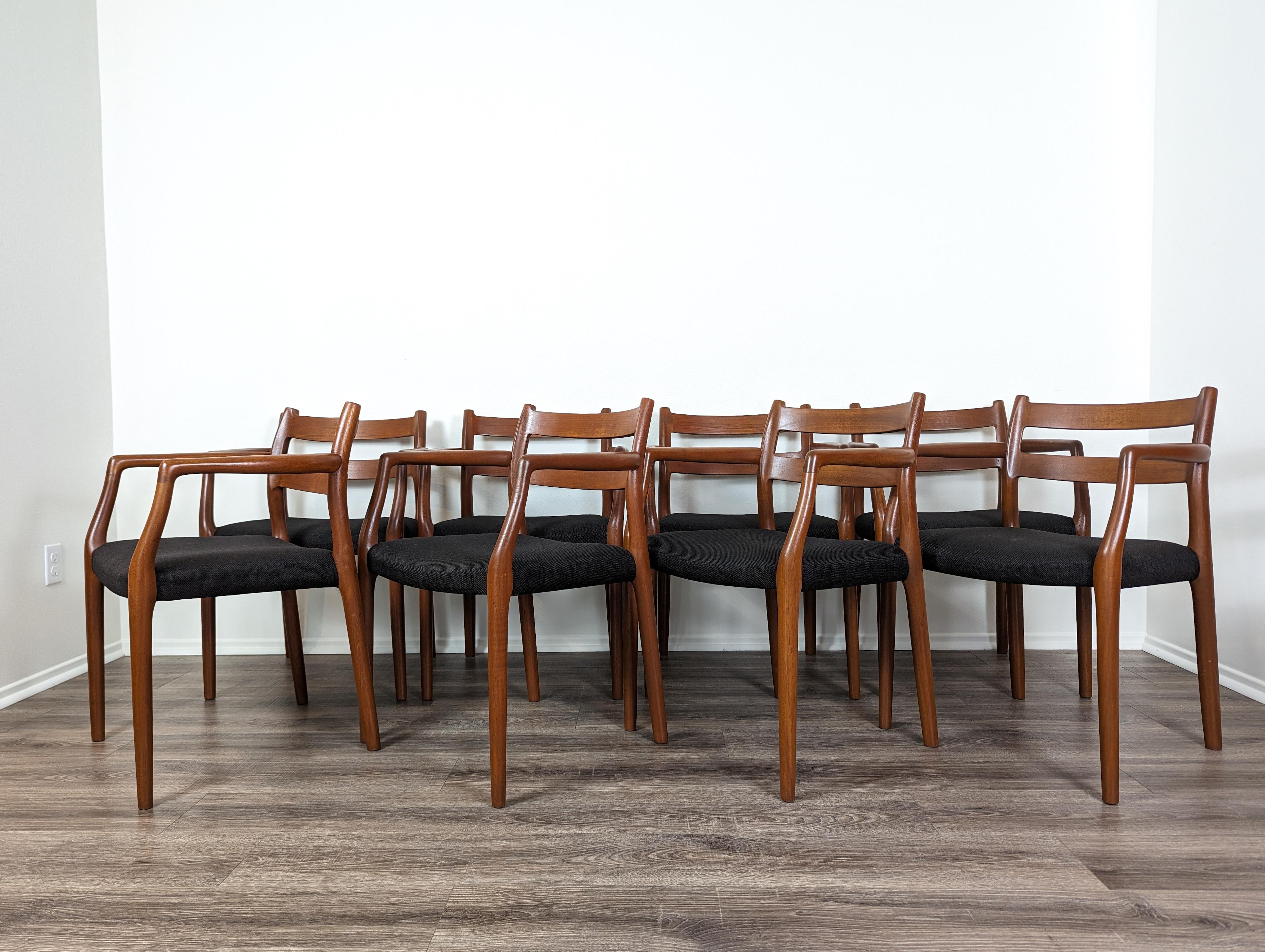 Mid-20th Century Mid Century Modern J.L. Møllers, Model 67, Arm Chairs by Niels Otto Moller For Sale