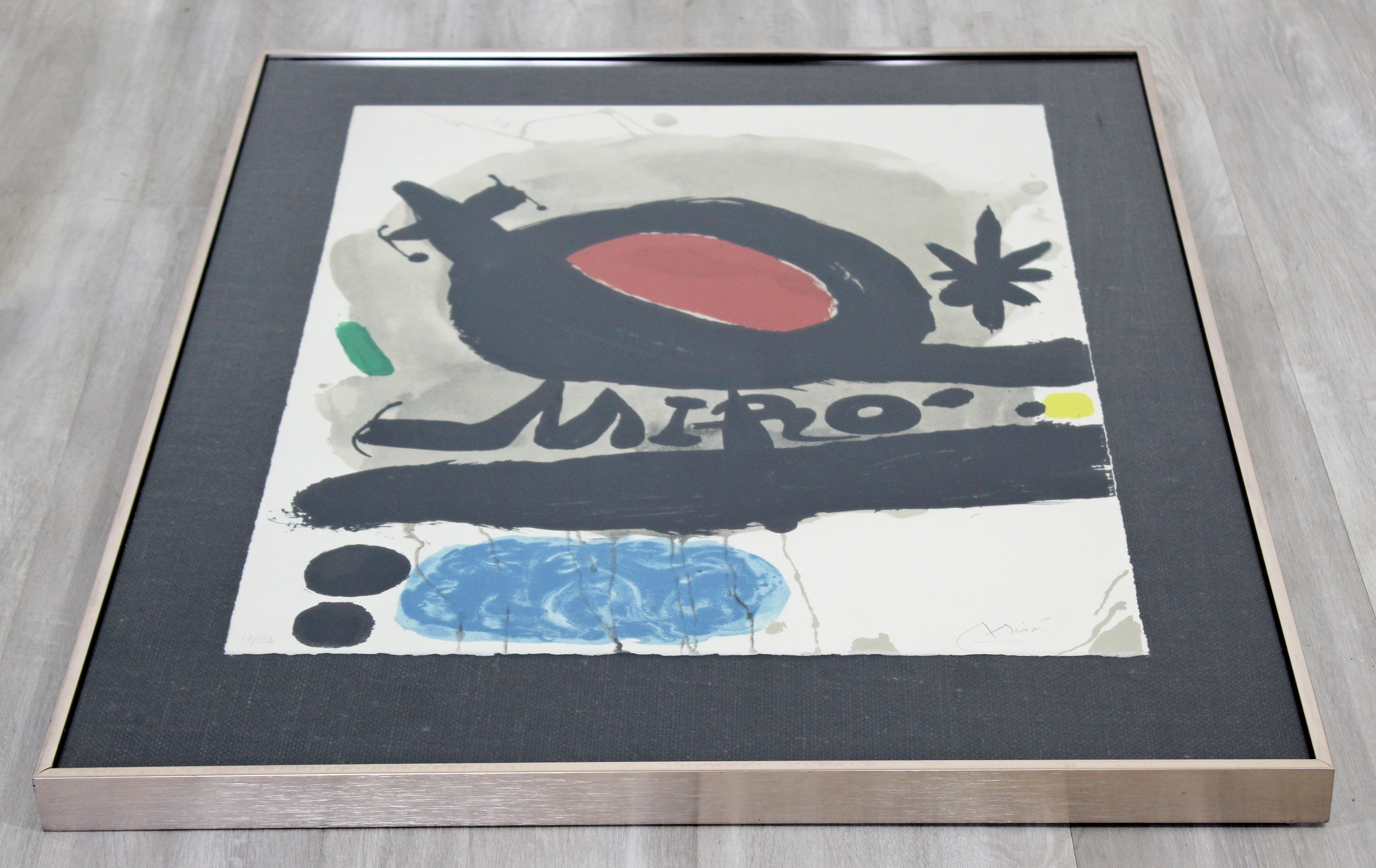 Spanish Mid-Century Modern Joan Miró Framed Signed Lithograph L'Oiseau Solaire Lunaire67