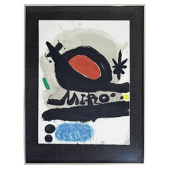 Mid-Century Modern Joan Miró Framed Signed Lithograph L'Oiseau Solaire Lunaire67