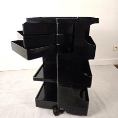 Mid Century Modern, Joe Colombo, black Boby Trolley Cart 1970, Italy