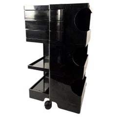 Mid Century Modern, Joe Colombo, black Boby Trolley Cart 1970, Italy