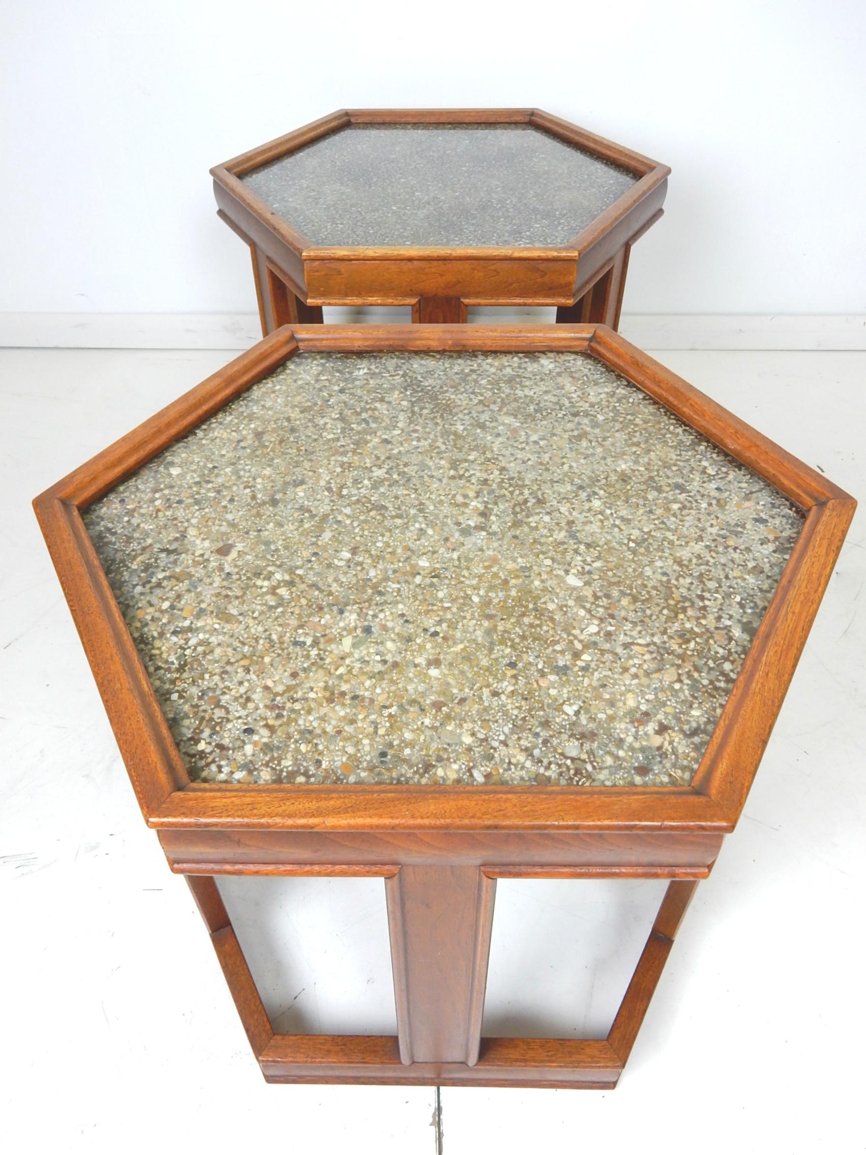 20th Century Mid-Century Modern John Keal for Brown Saltman Hexagon Occasional Table Set
