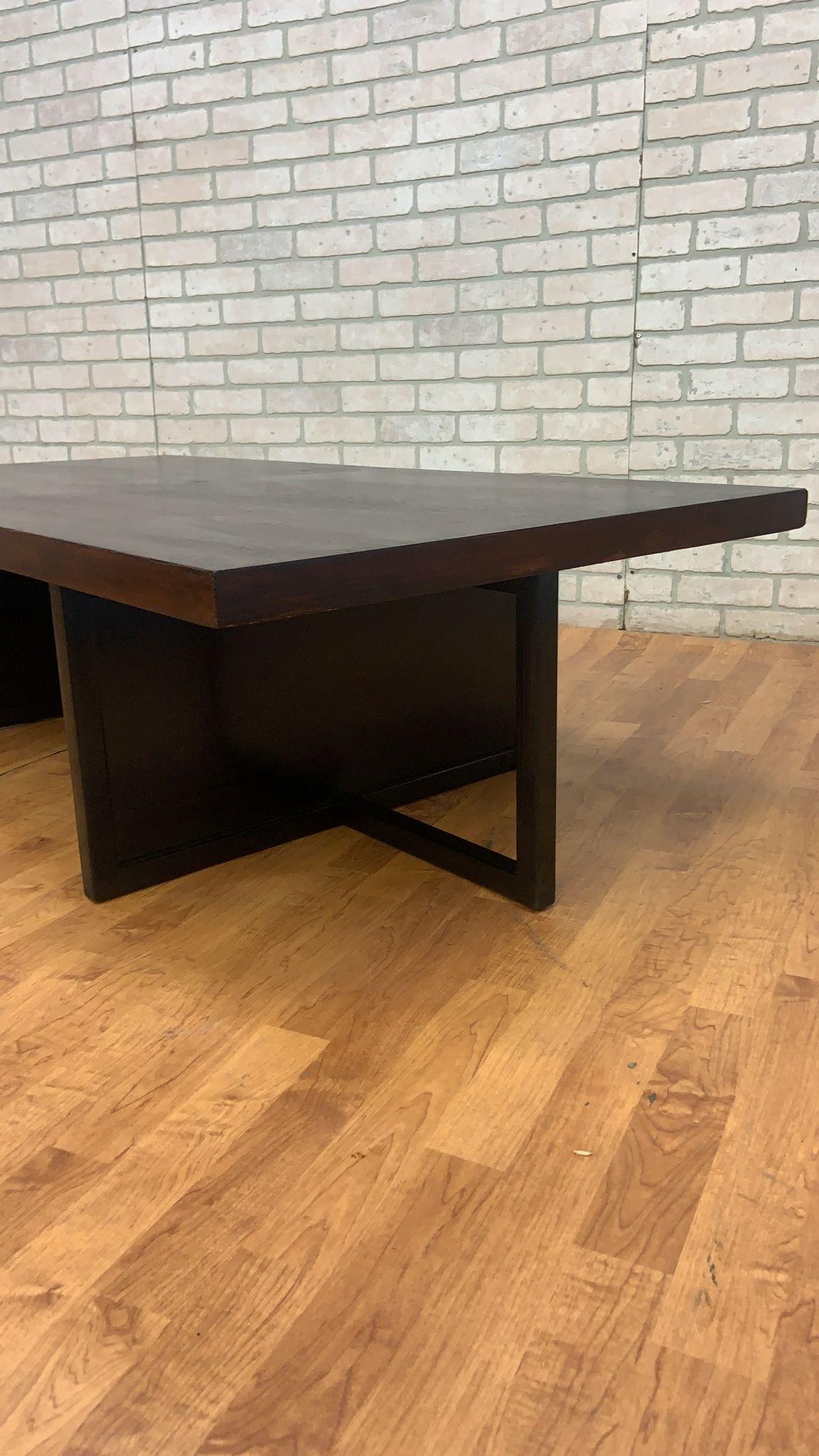 20th Century Mid Century Modern John Keal Style Walnut Expanding Coffee Table For Sale