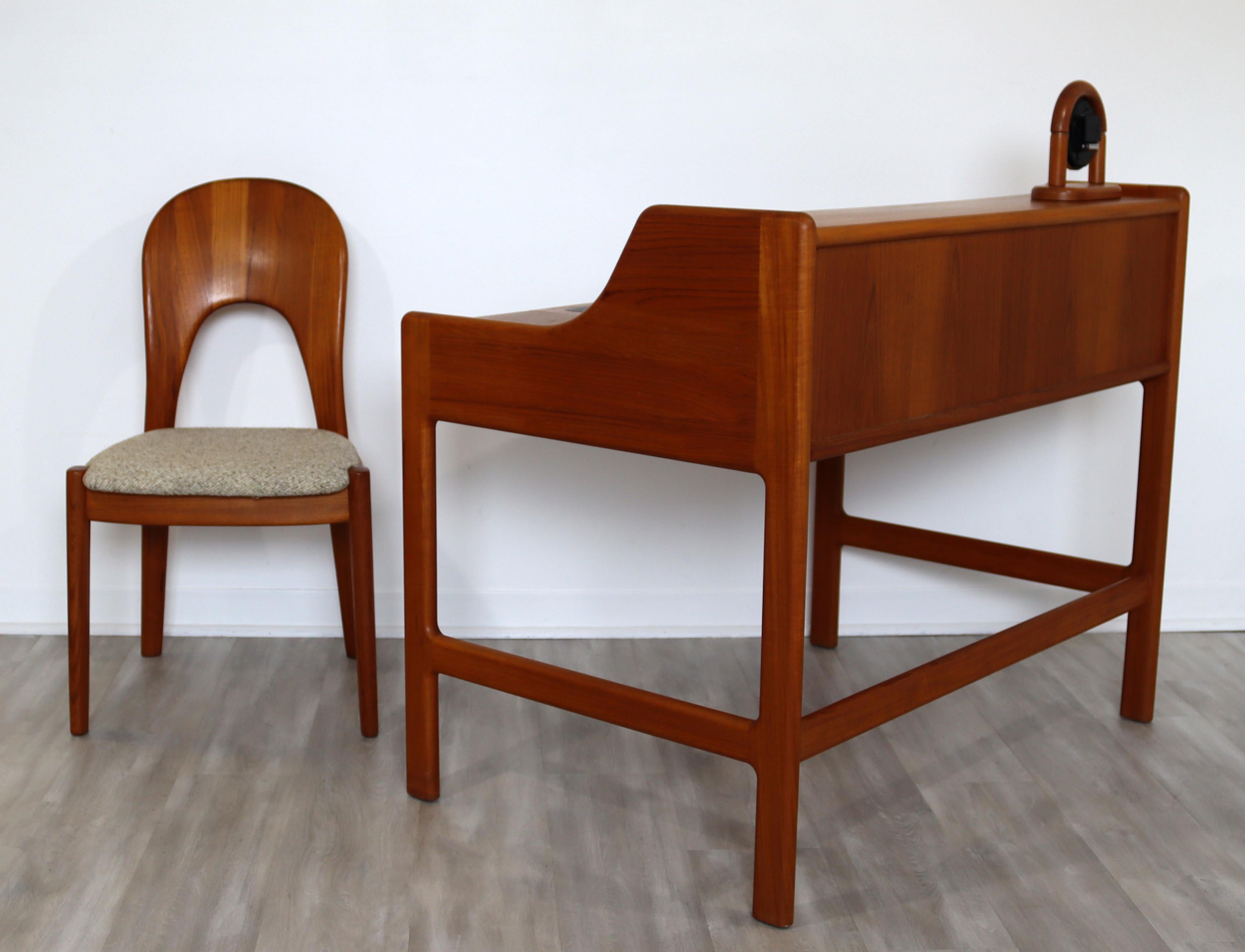 Mid Century Modern John Mortensen Dyrlund Solid Teak Desk Chair Clock Denmark 1