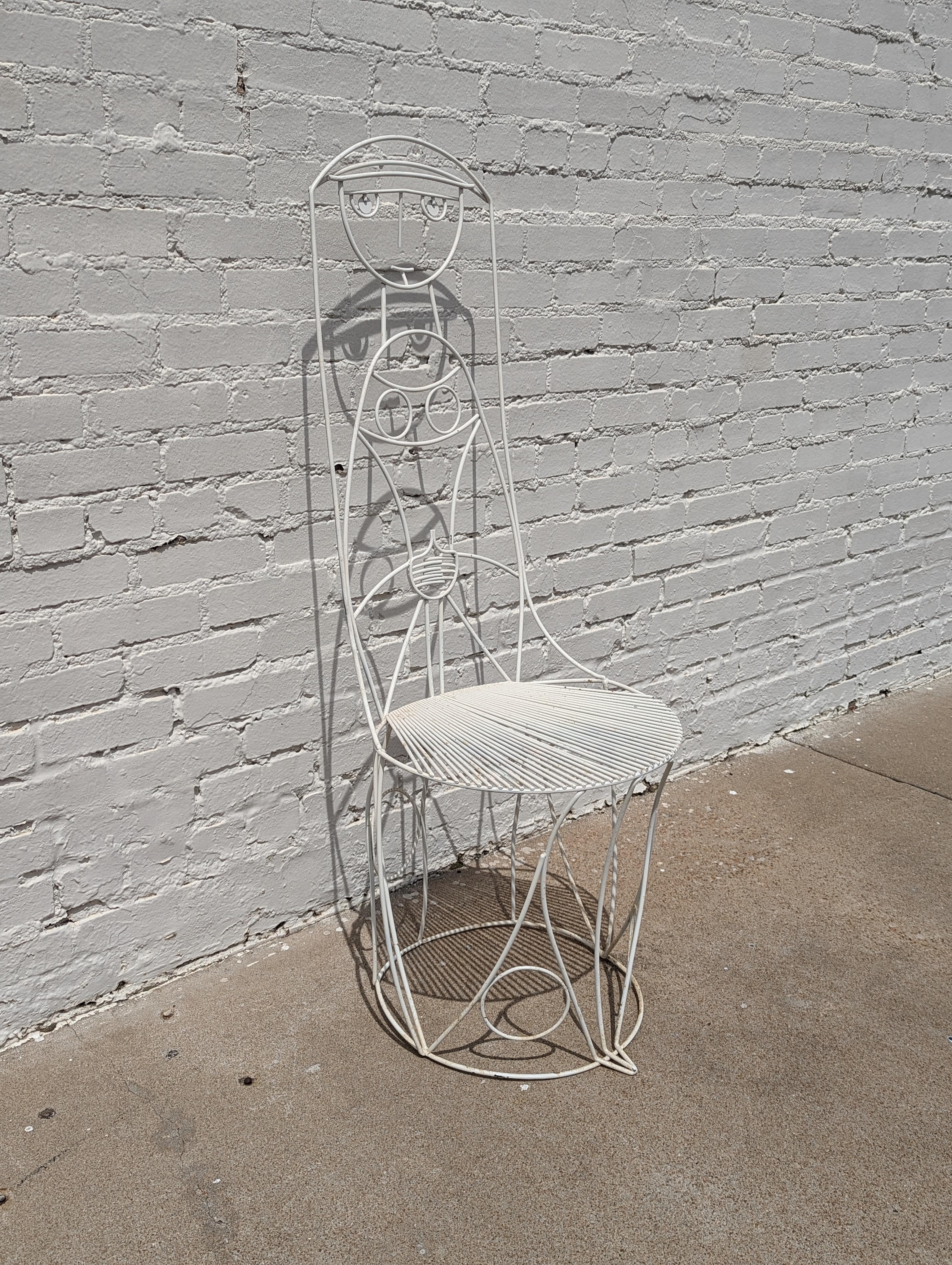 American Mid Century Modern John Risley Steel Sculpture Chair For Sale