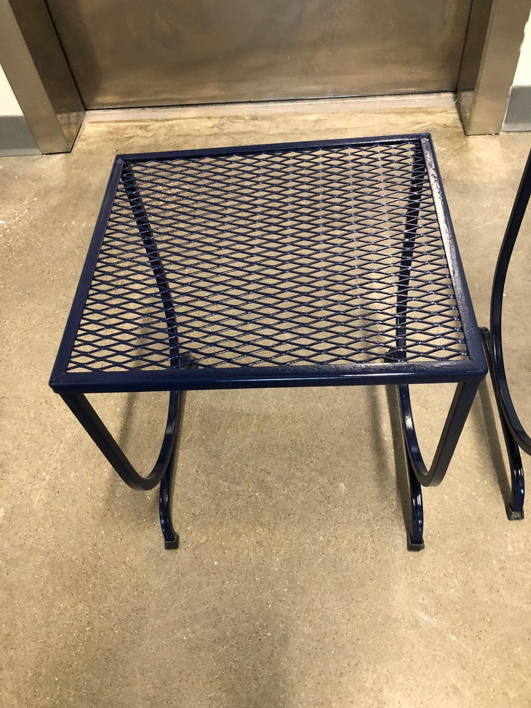 MidCentury Modern John Salterini Navy Wrought Iron S/3 Stacking Patio