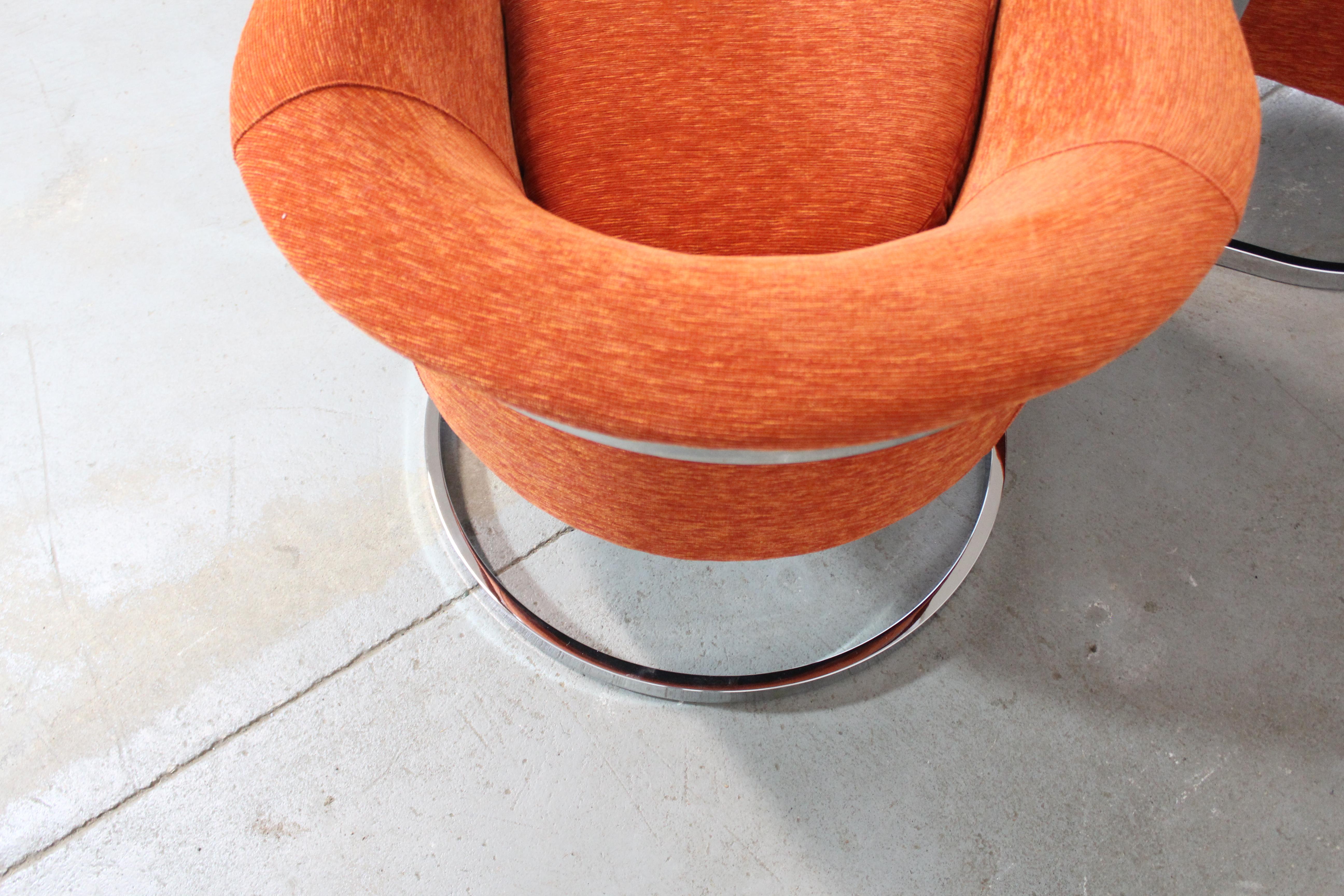 Paar Mid-Century Modern Craft Associates Chrome Barrel Back Club Chairs im Angebot 8