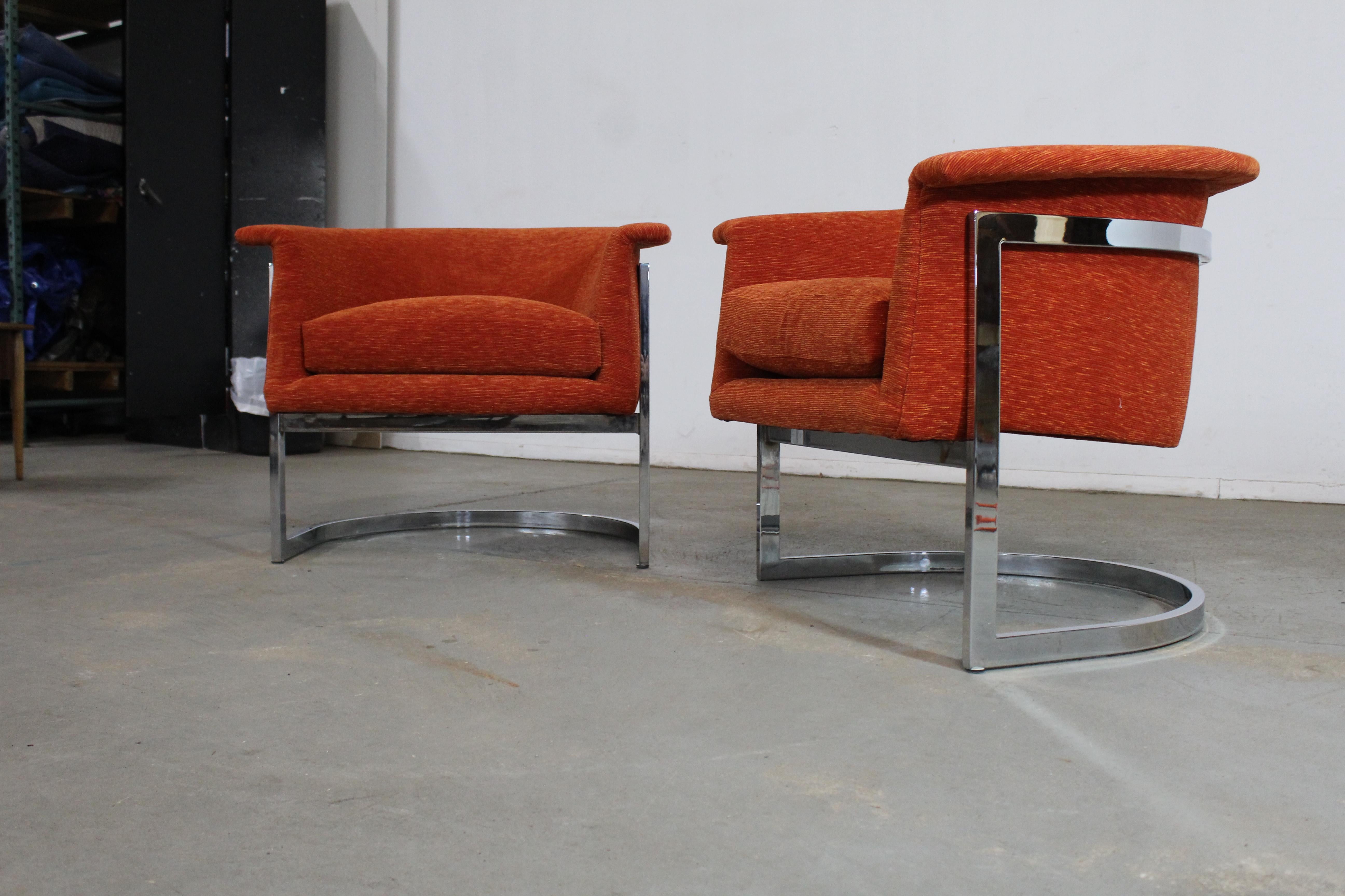 Paar Mid-Century Modern Craft Associates Chrome Barrel Back Club Chairs im Angebot 9