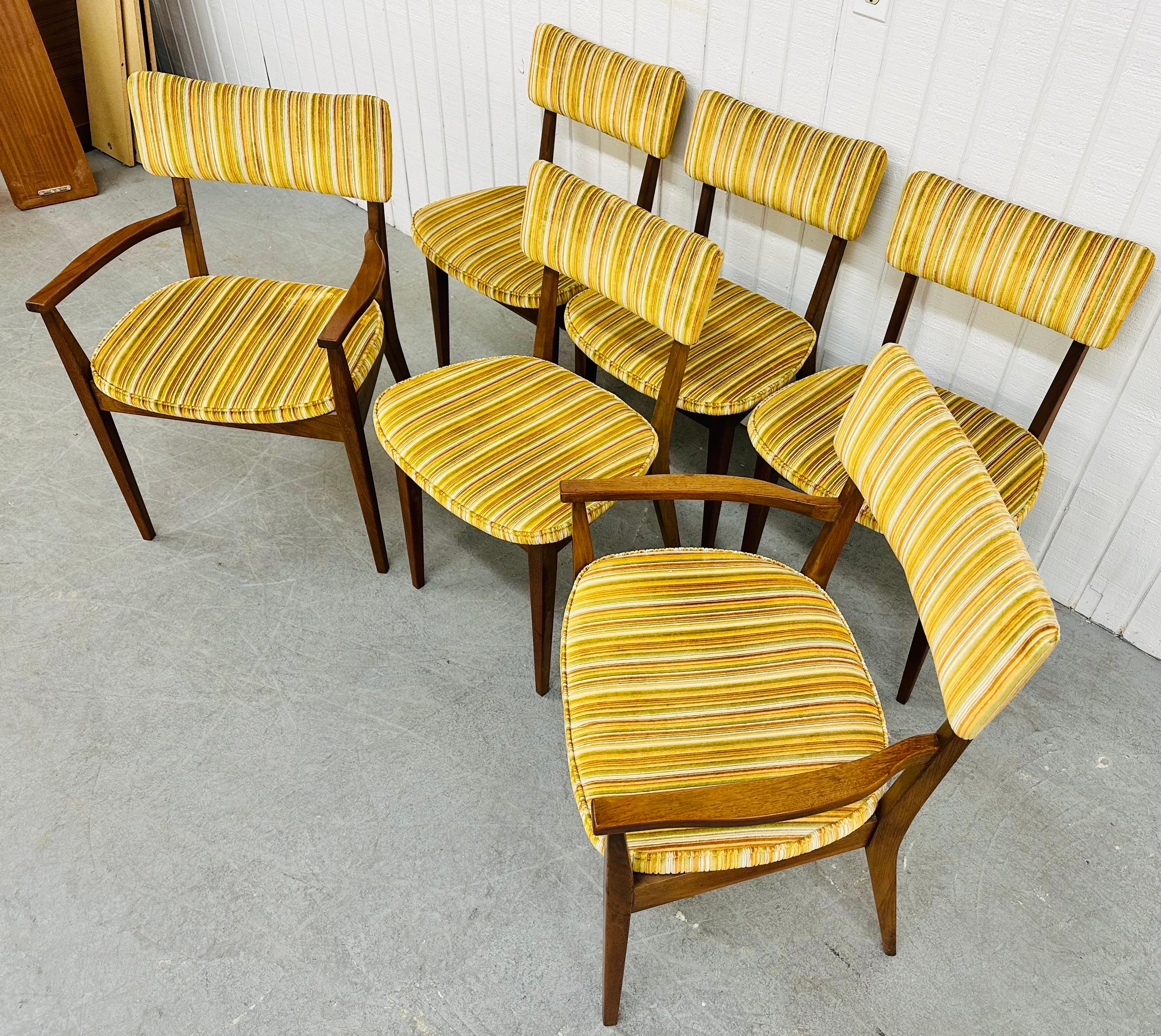 American Mid-Century Modern John Stuart Walnut Dining Chairs - Set of 6 For Sale