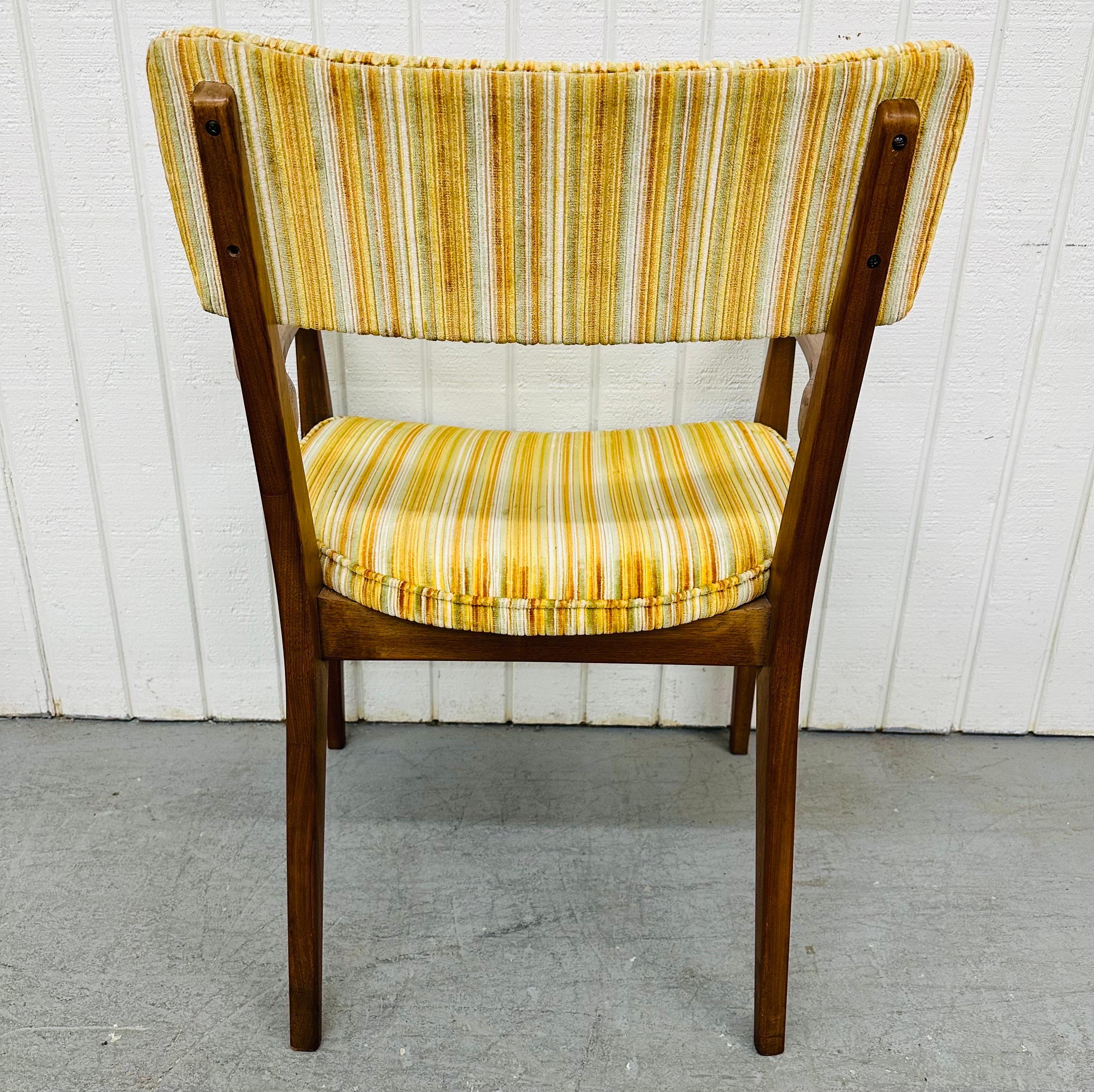 Upholstery Mid-Century Modern John Stuart Walnut Dining Chairs - Set of 6 For Sale