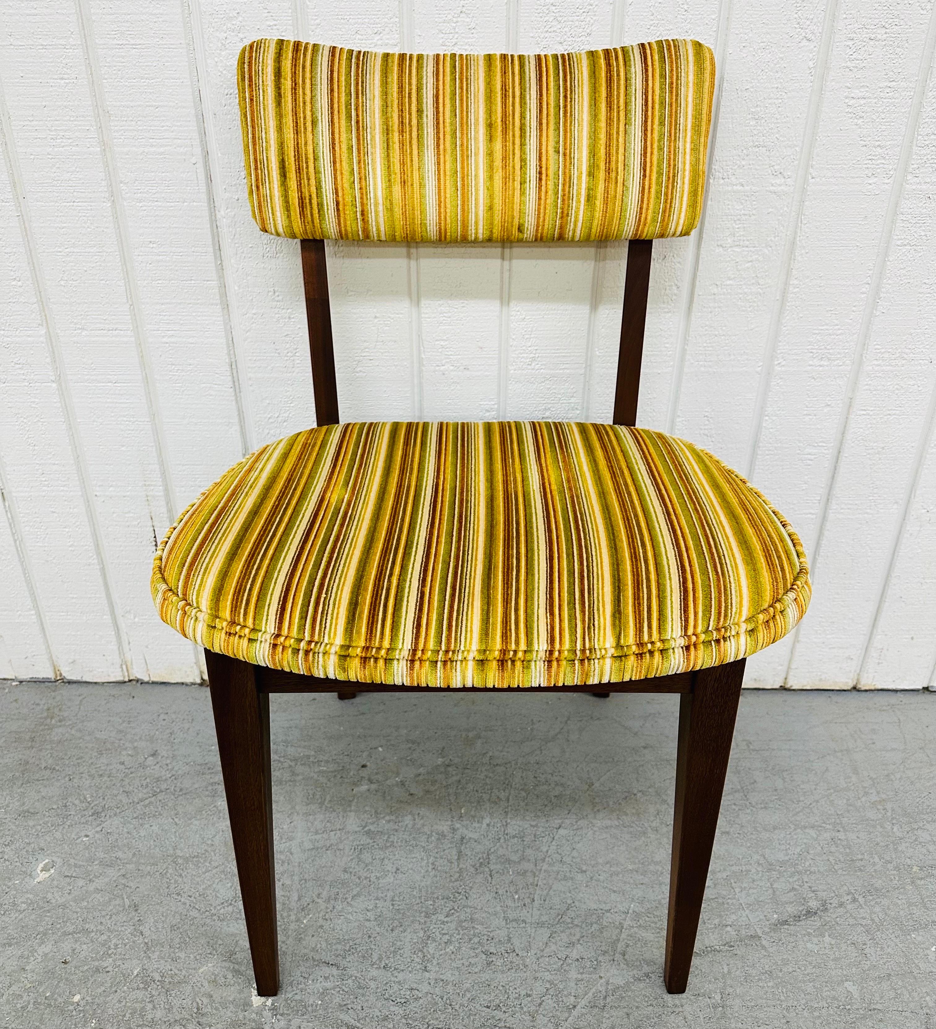 Mid-Century Modern John Stuart Walnut Dining Chairs - Set of 6 For Sale 1